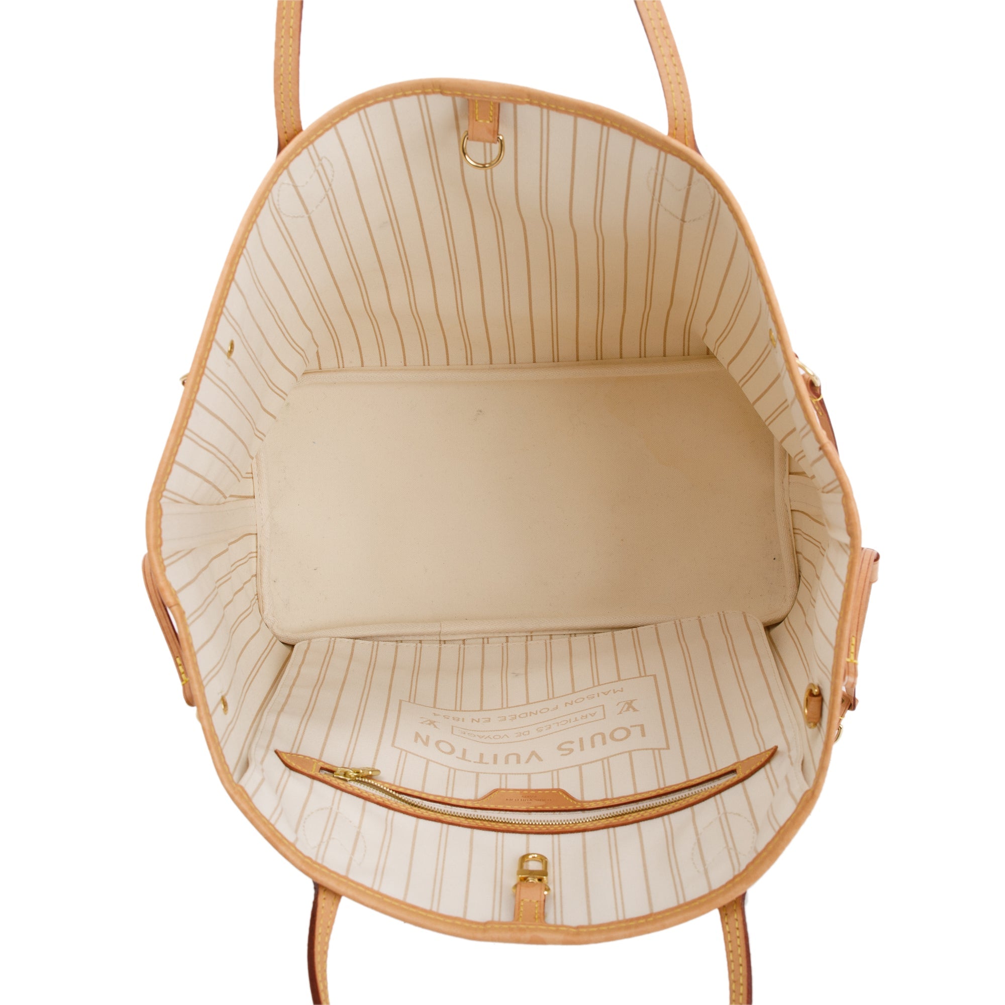 Louis Vuitton 2022 Damier Azur Neverfull MM w/ Pouch & Receipt