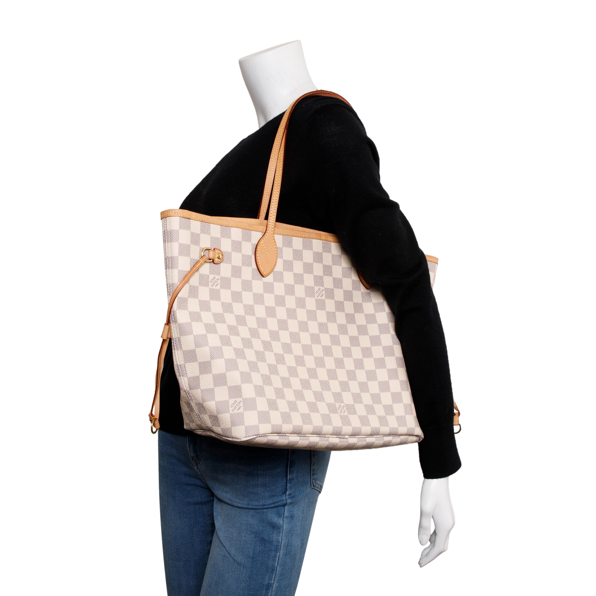 Louis Vuitton 2022 Damier Azur Neverfull MM w/ Pouch & Receipt