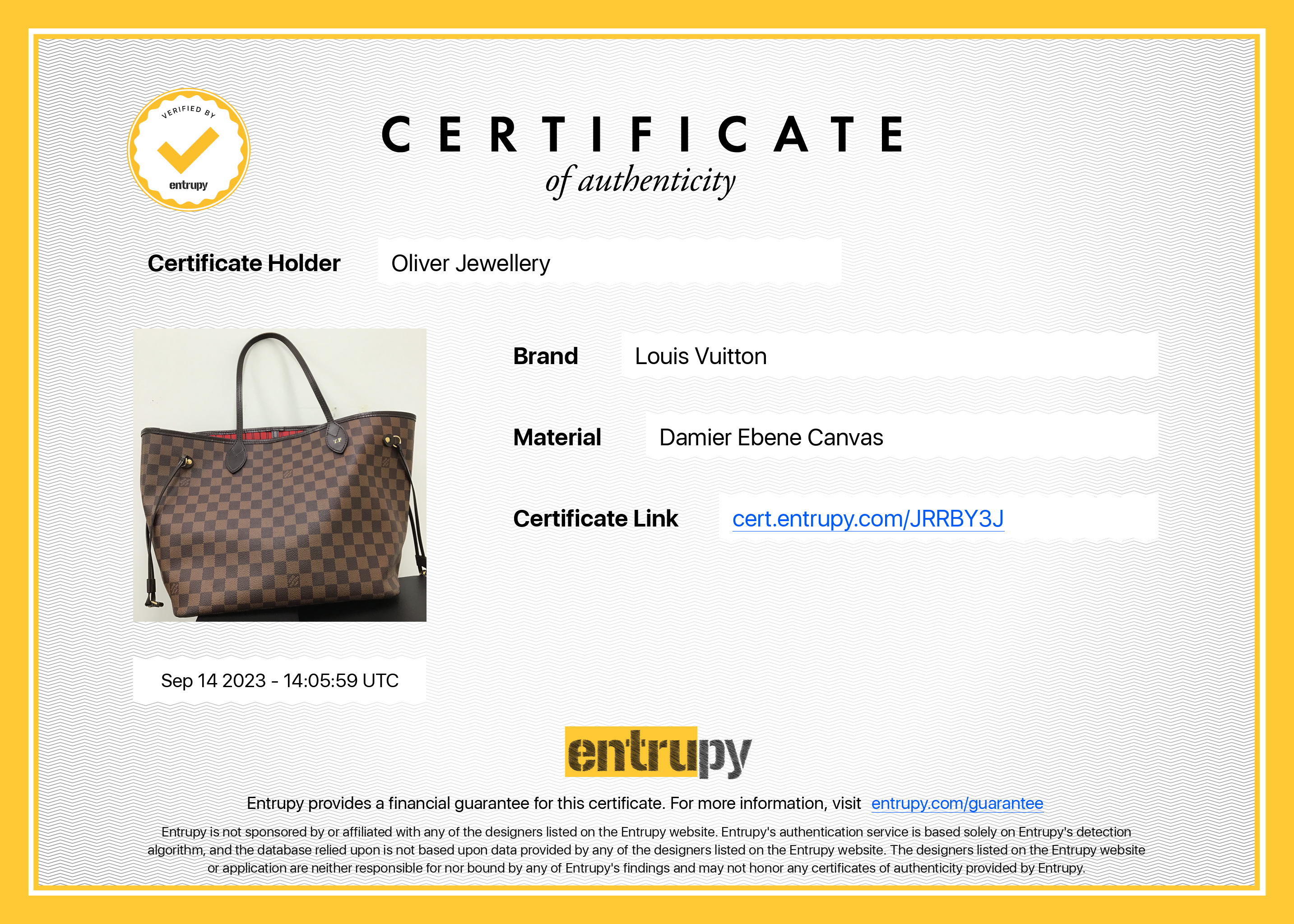 Louis Vuitton 2022 Damier Ebene Neverfull MM w/ Box & Receipt