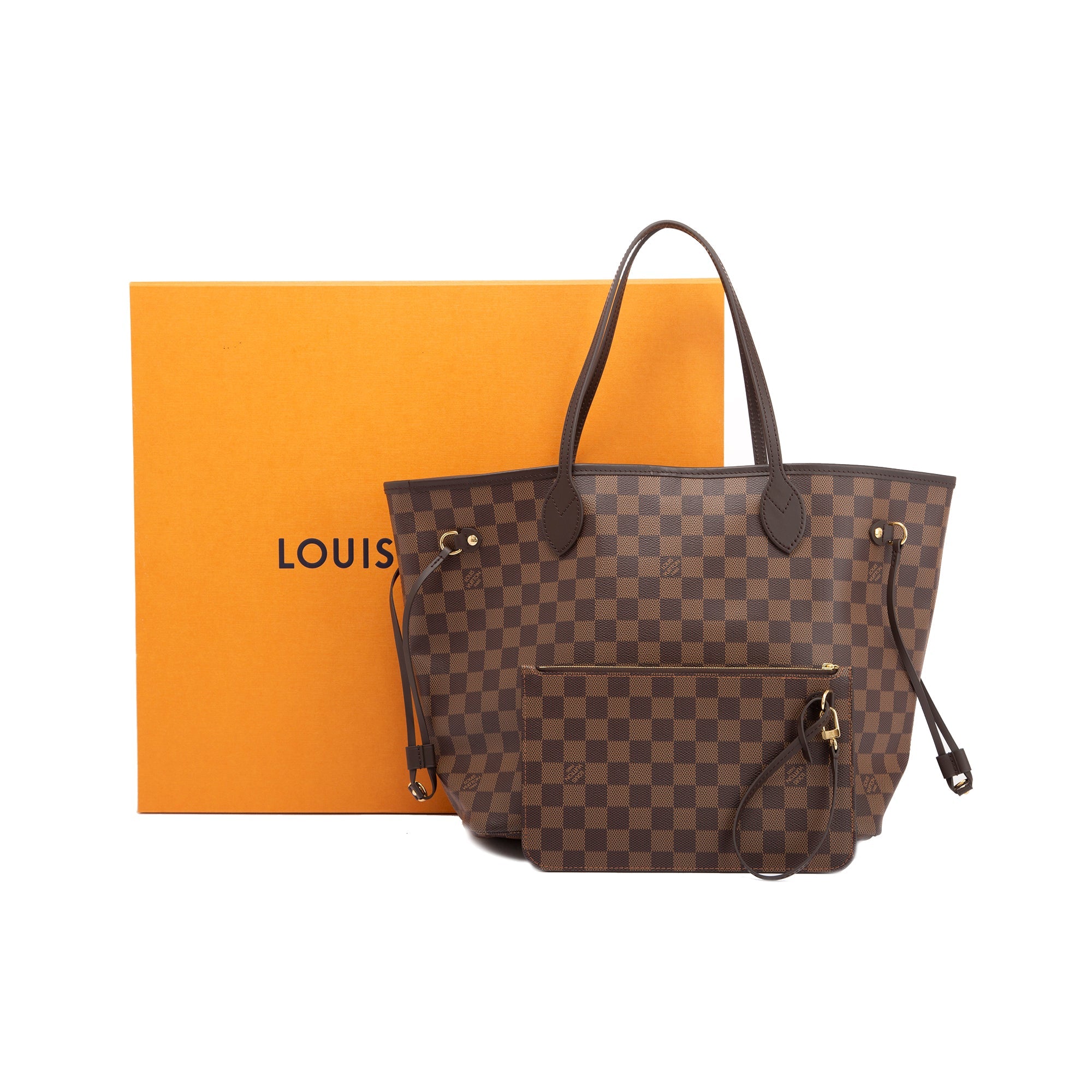 Louis Vuitton 2022 Damier Ebene Neverfull MM w/ Pouch & Box