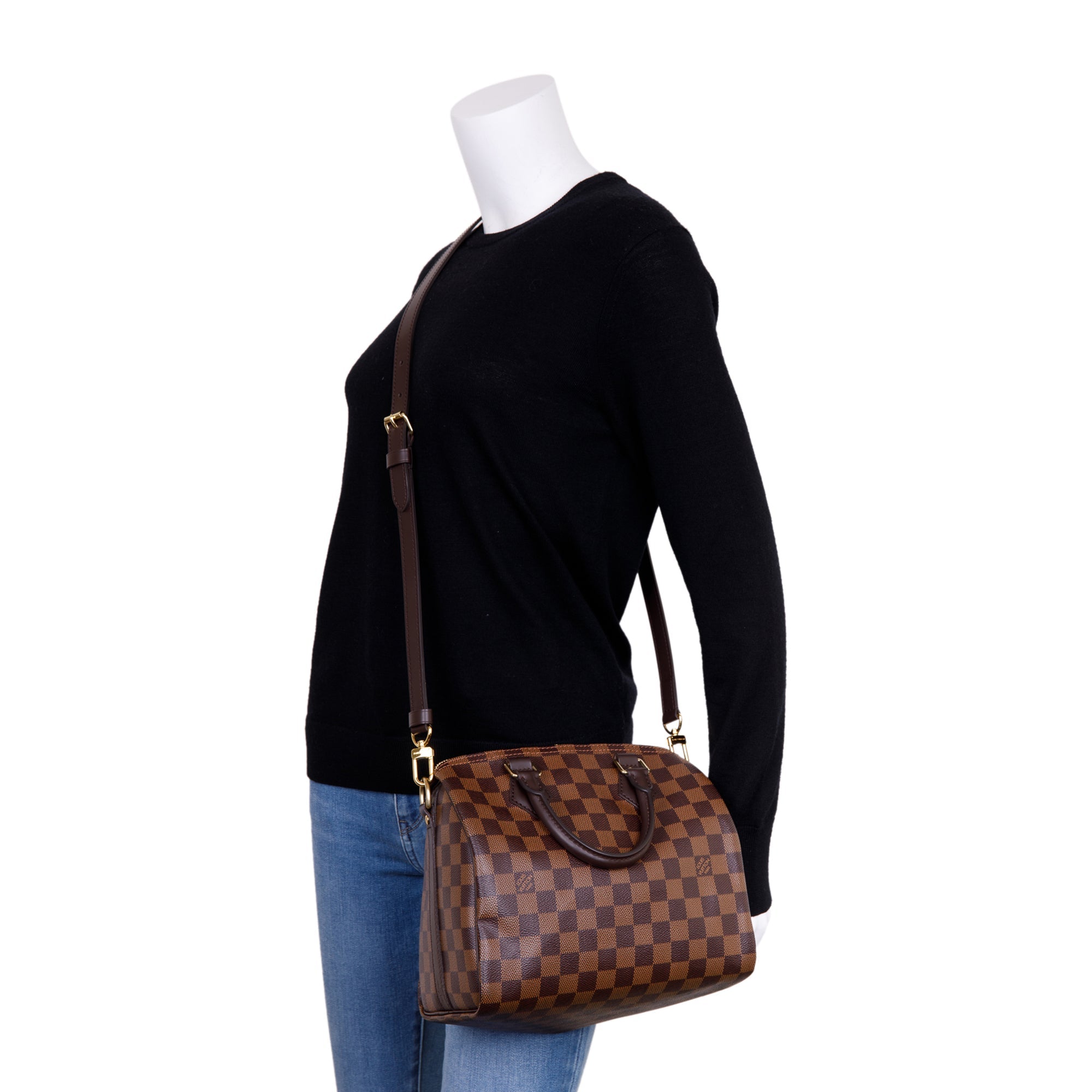 Louis Vuitton 2022 Damier Ebene Speedy Bandouliere 25