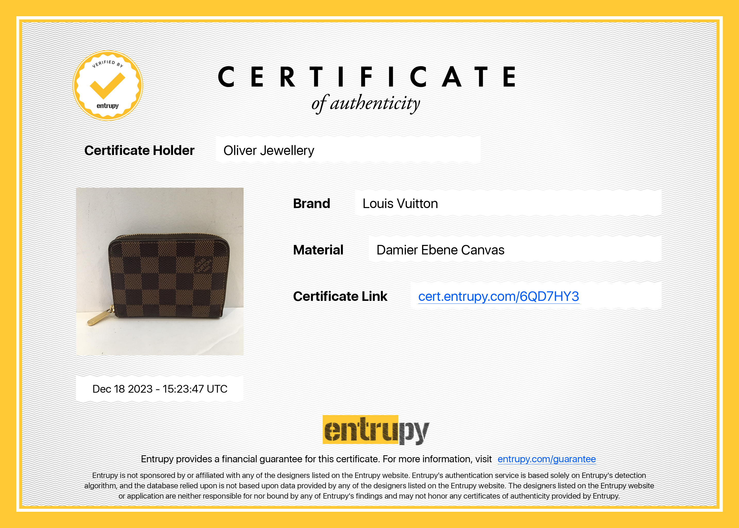 Louis Vuitton 2022 Damier Ebene Zippy Coin Purse