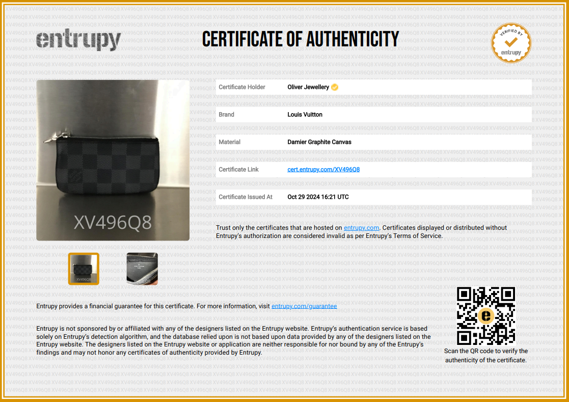 Louis Vuitton 2022 Damier Graphite Key Pouch