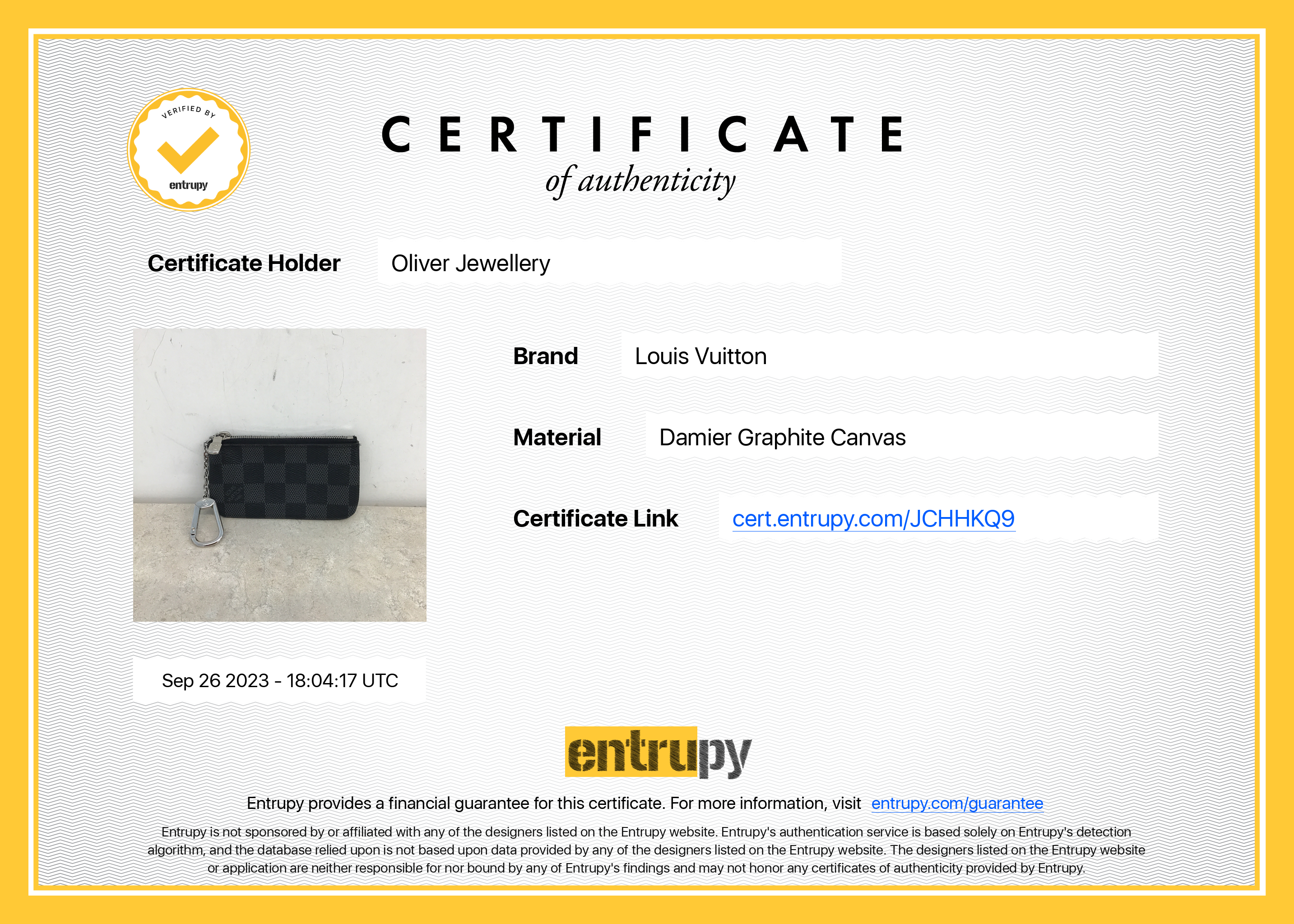 Louis Vuitton 2022 Damier Graphite Key Pouch