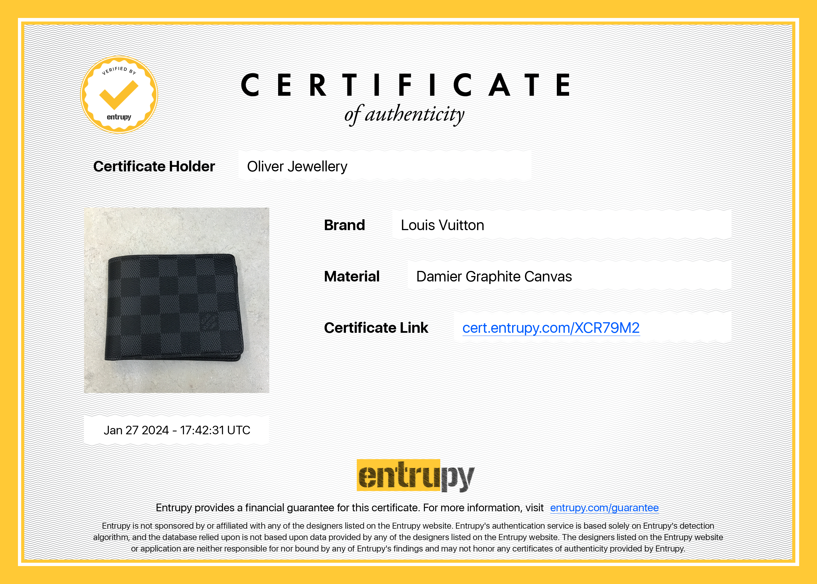 Louis Vuitton 2022 Damier Graphite Slender Wallet