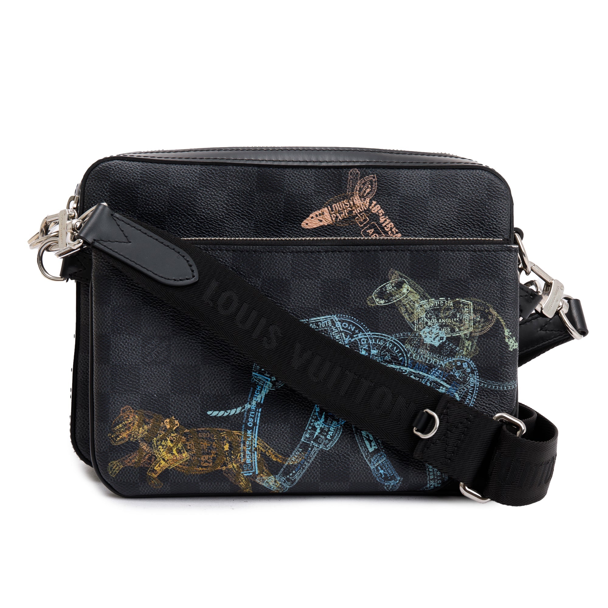 Louis Vuitton 2022 Damier Graphite Wild Animals Trio Messenger Bag
