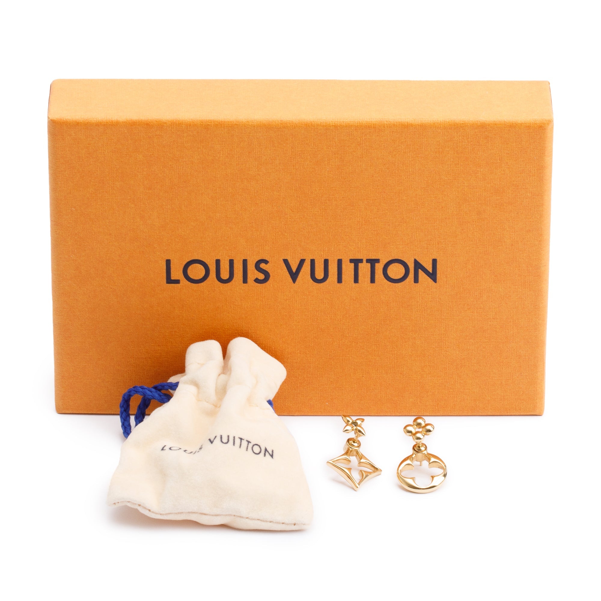 Louis Vuitton 2022 Gold-Plated LV Flowergram Earrings w/ Box
