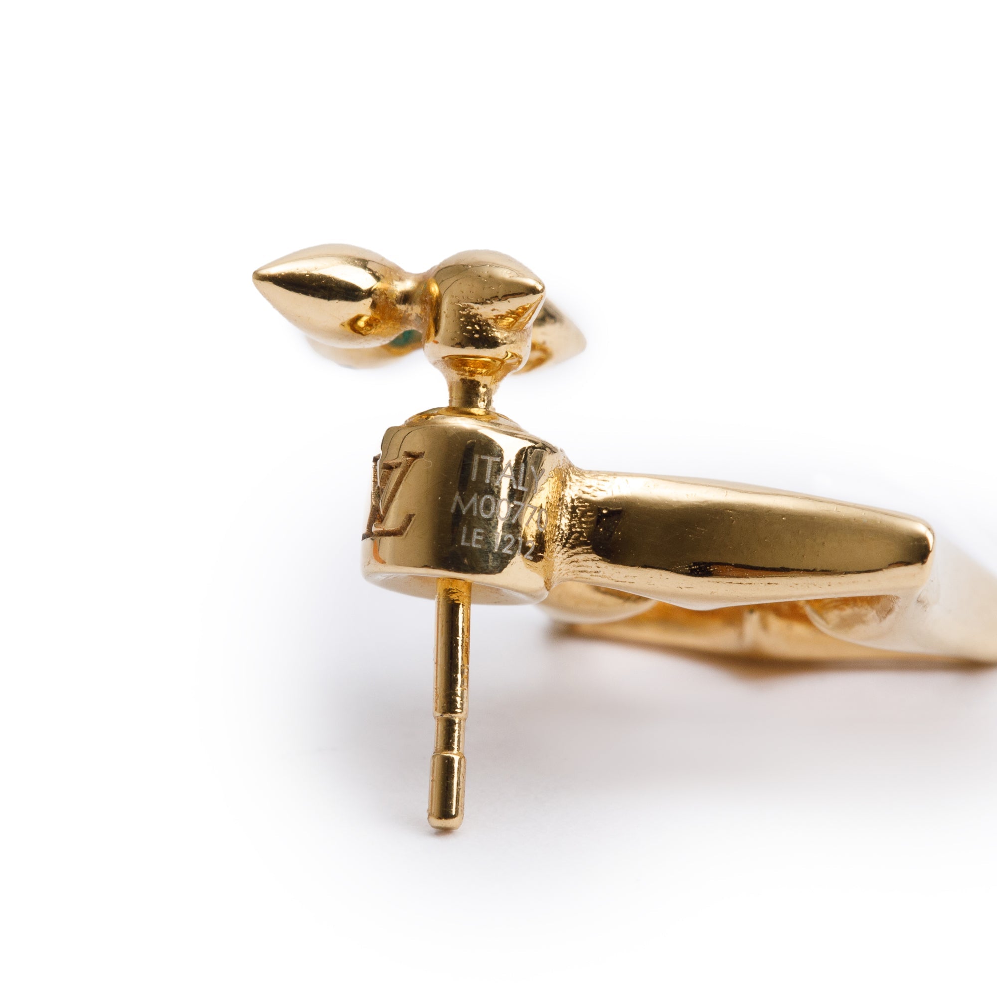 Louis Vuitton 2022 Gold-Plated LV Flowergram Earrings w/ Box