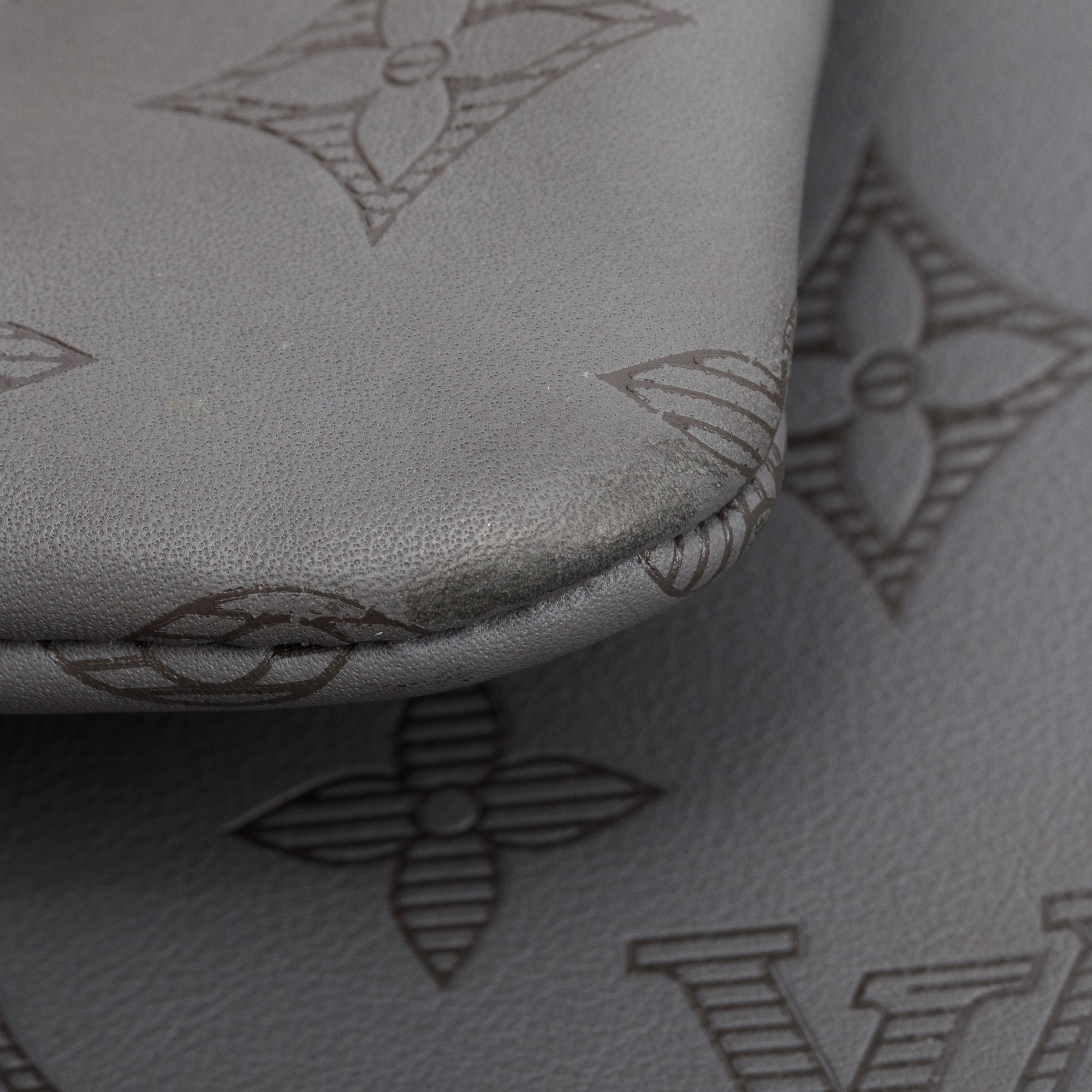 Louis Vuitton 2022 Grey Monogram Shadow Embossed Calfskin Leather Duo Messenger Bag