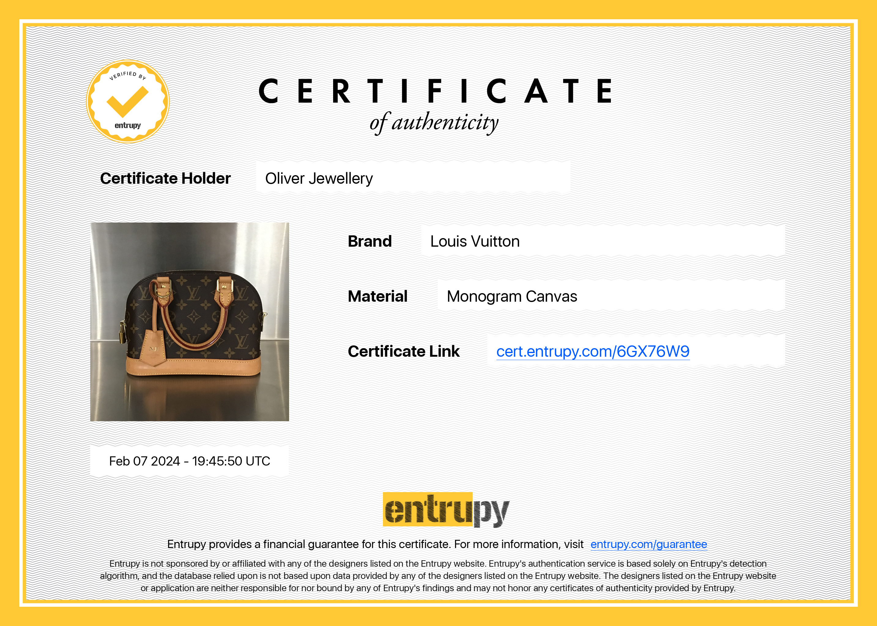 Louis Vuitton 2022 Monogram Alma BB w/ Strap, Box & Receipt