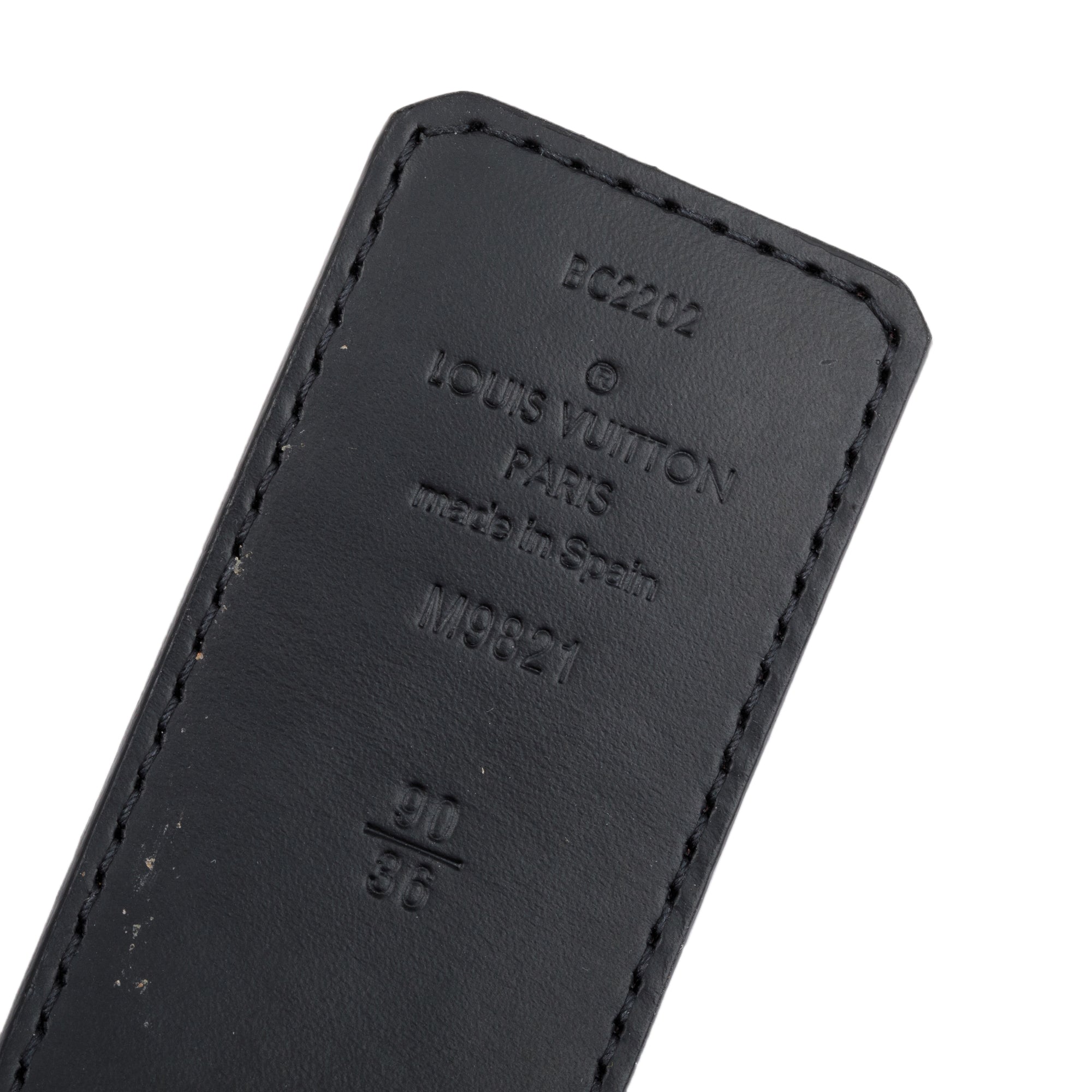 Louis Vuitton 2022 Monogram Canvas & Black Leather LV Initiales 40MM Reversible Belt 90 36