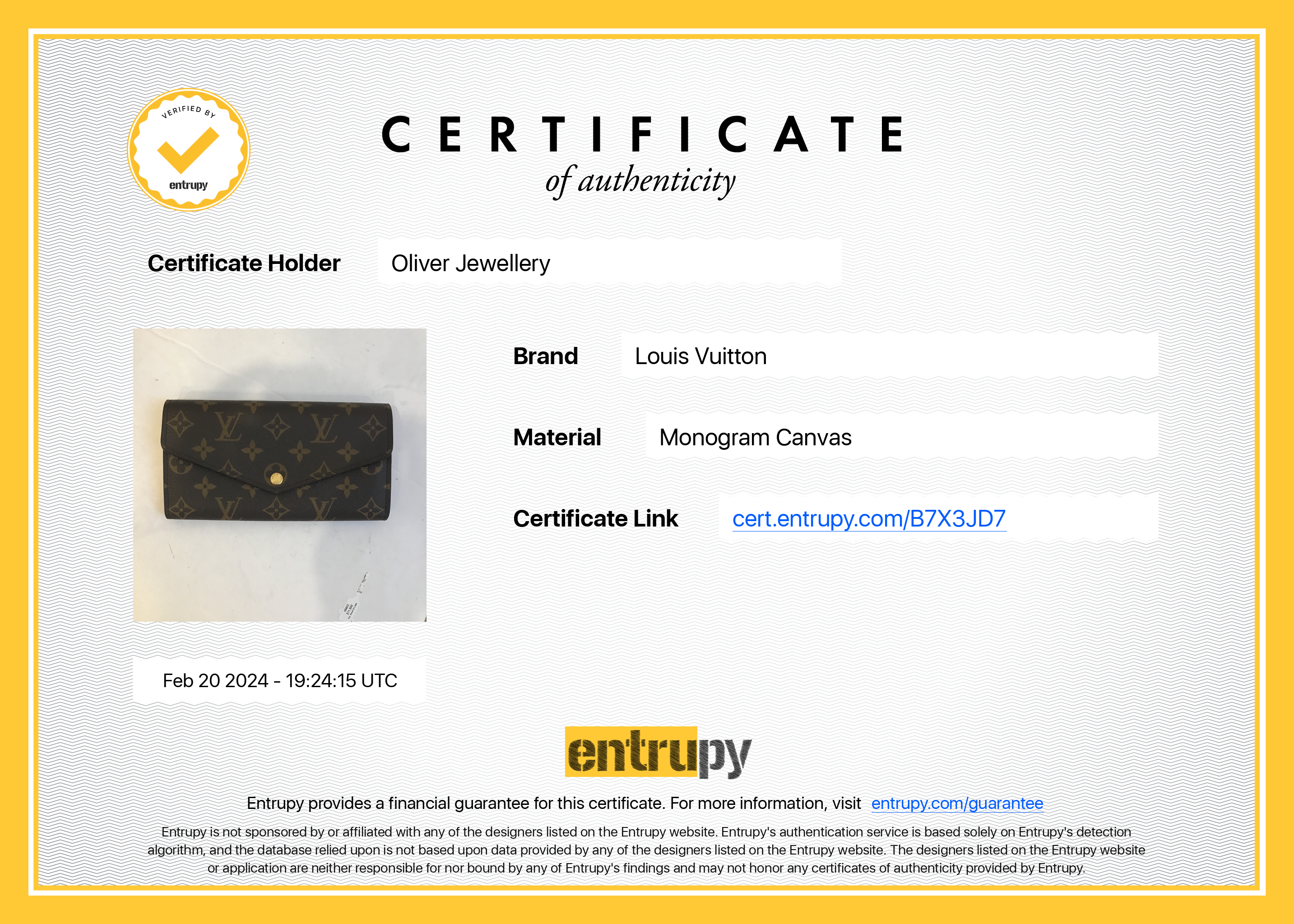 Louis Vuitton 2022 Monogram Canvas Sarah Wallet