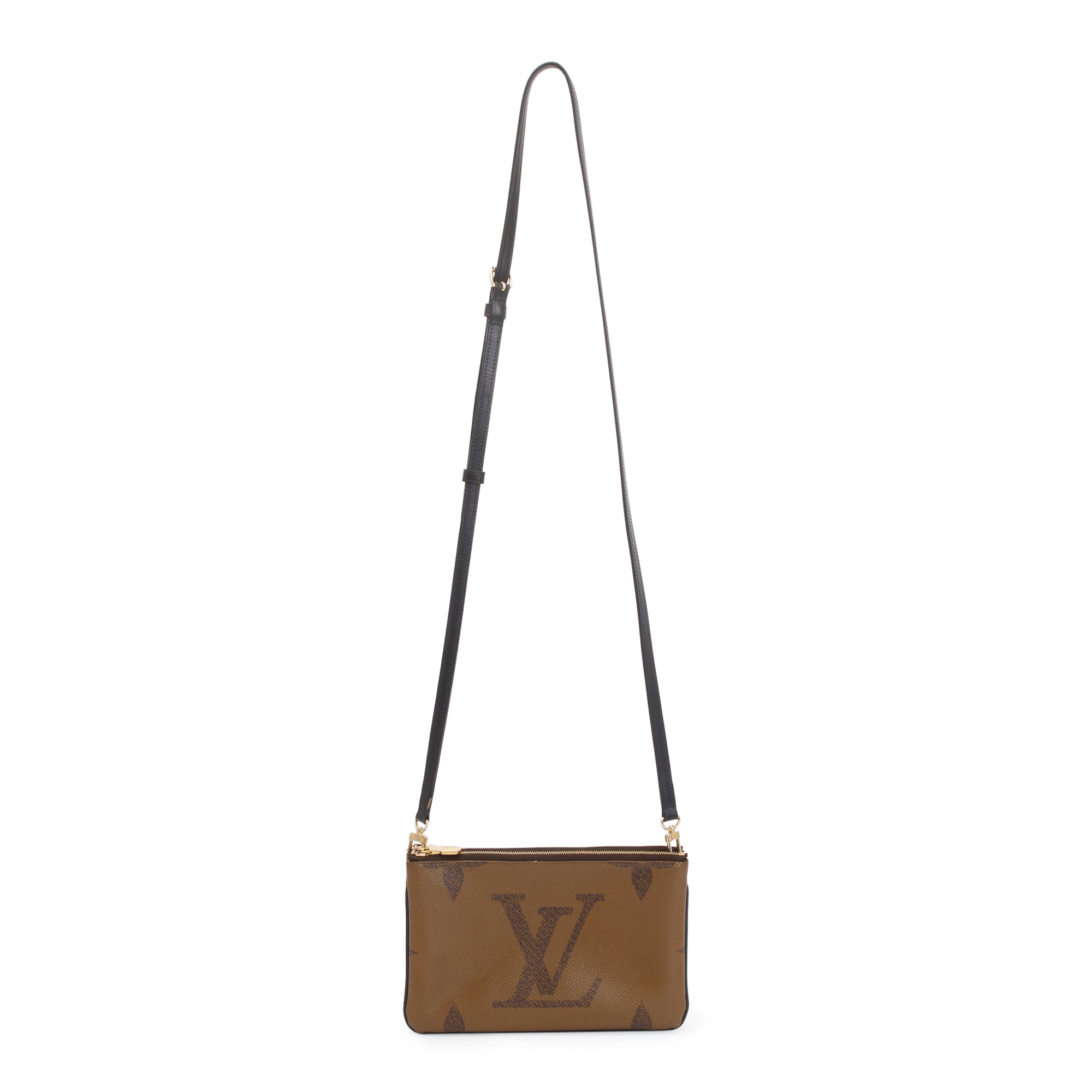 Louis Vuitton 2022 Monogram Double Zip Pochette w/ Strap