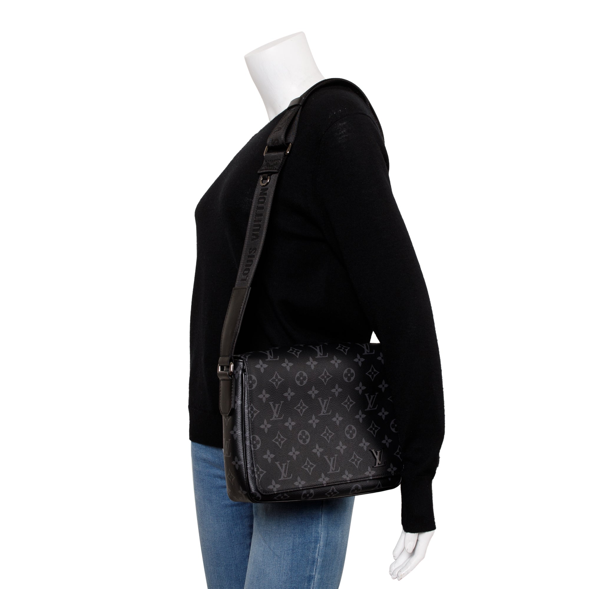 Louis Vuitton 2022 Monogram Eclipse District PM Bag w/ Box