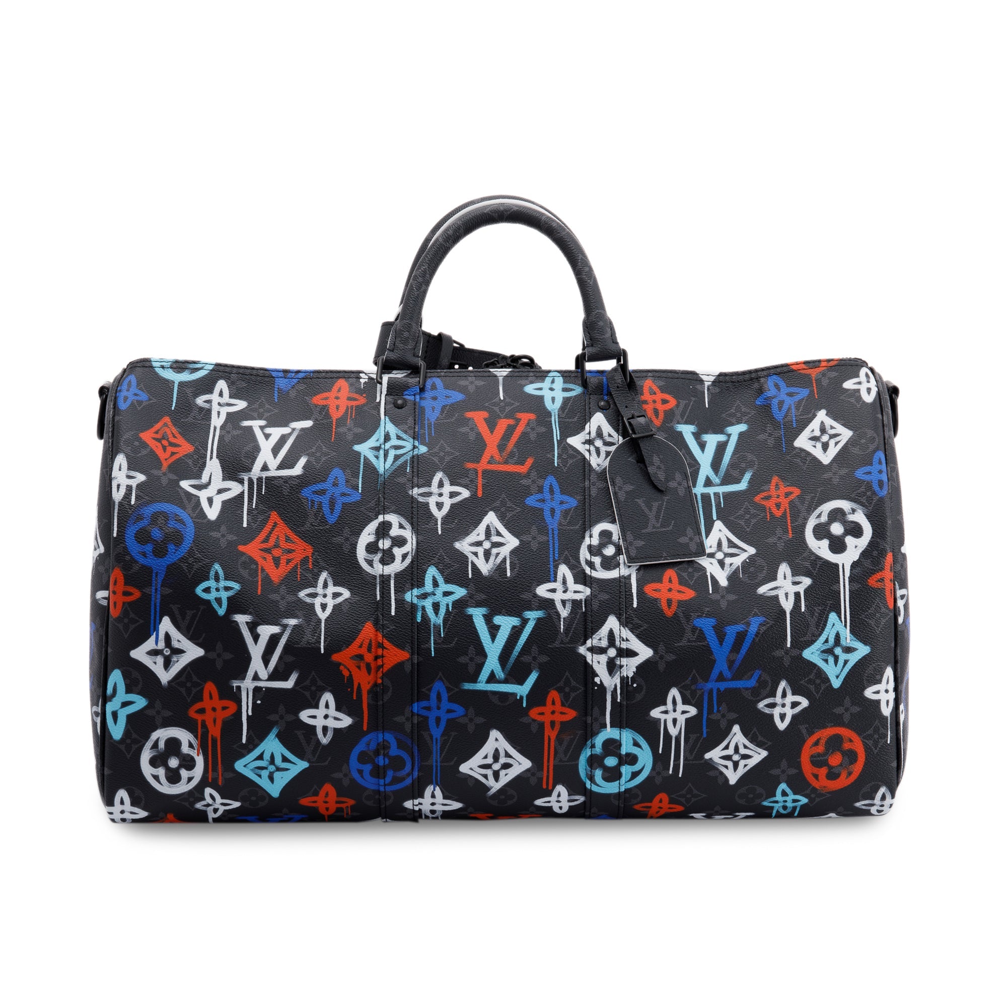 Louis Vuitton 2022 Monogram Eclipse Graffiti Keepall Bandouliere 50