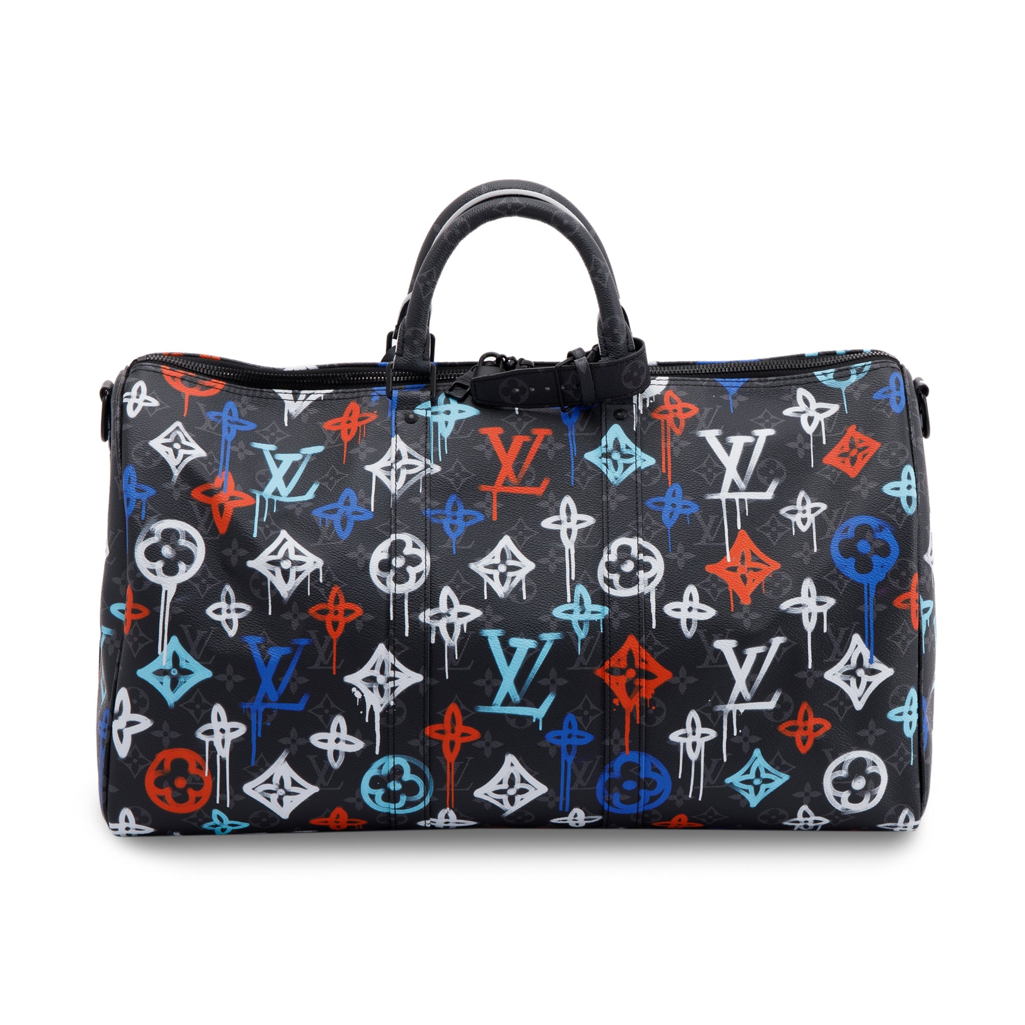 Louis Vuitton 2022 Monogram Eclipse Graffiti Keepall Bandouliere 50