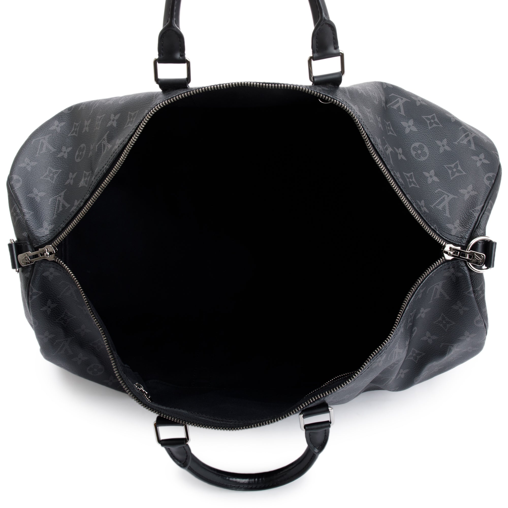 Louis Vuitton 2022 Monogram Eclipse Keepall Bandouliere 55 w/ Strap & Box