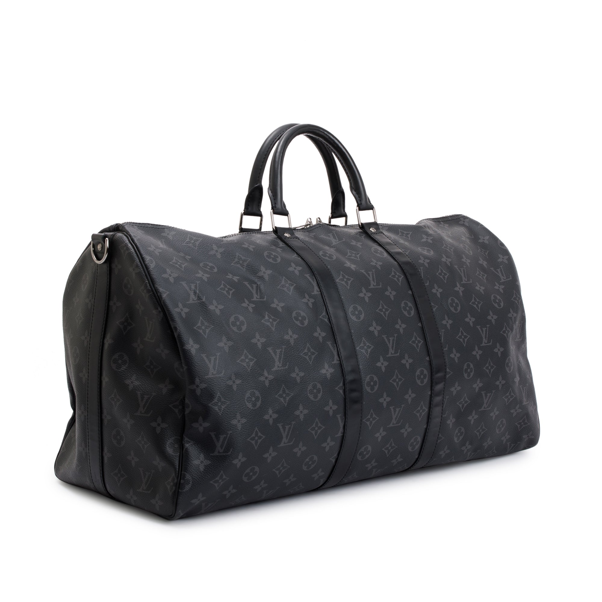 Louis Vuitton 2022 Monogram Eclipse Keepall Bandouliere 55 w/ Strap & Box