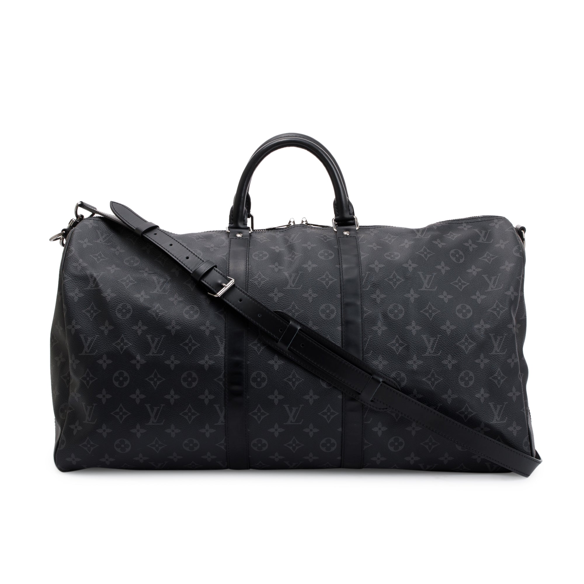 Louis Vuitton 2022 Monogram Eclipse Keepall Bandouliere 55 w/ Strap & Box