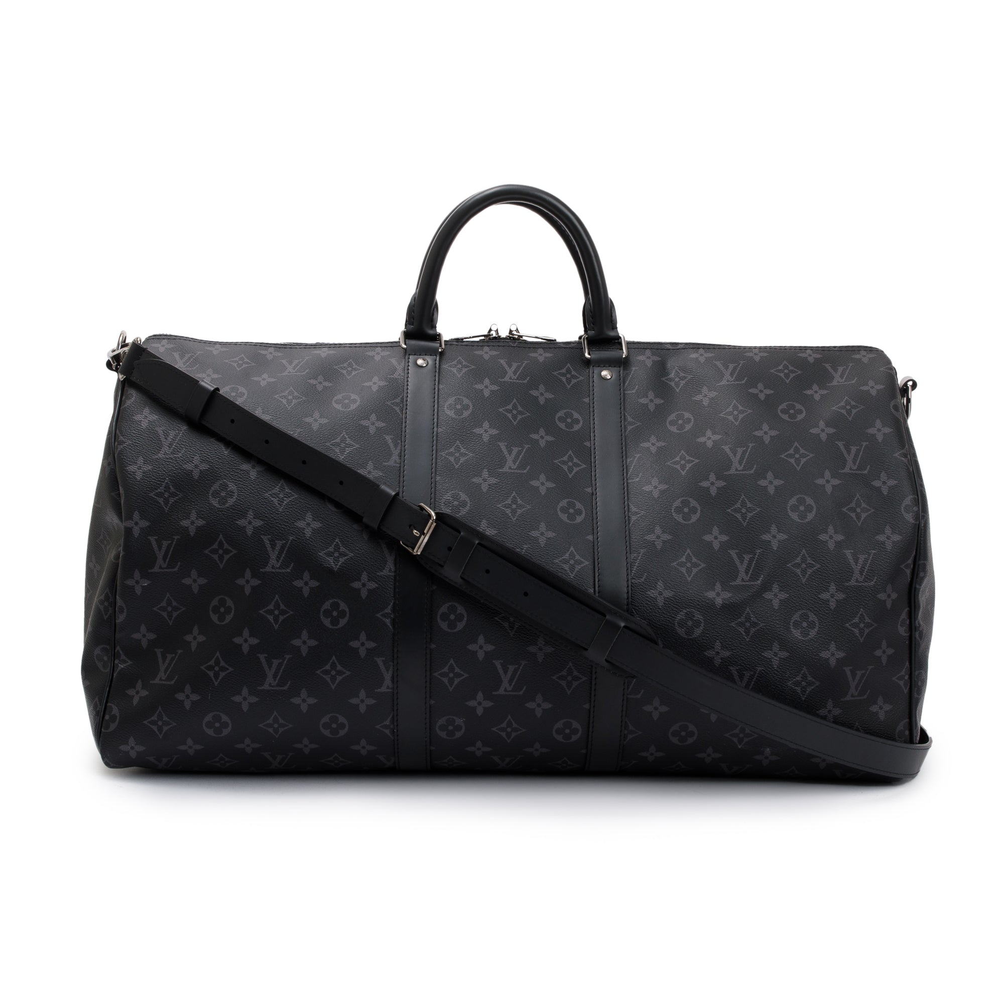 Louis Vuitton 2022 Monogram Eclipse Keepall Bandouliere 55 w/ Strap