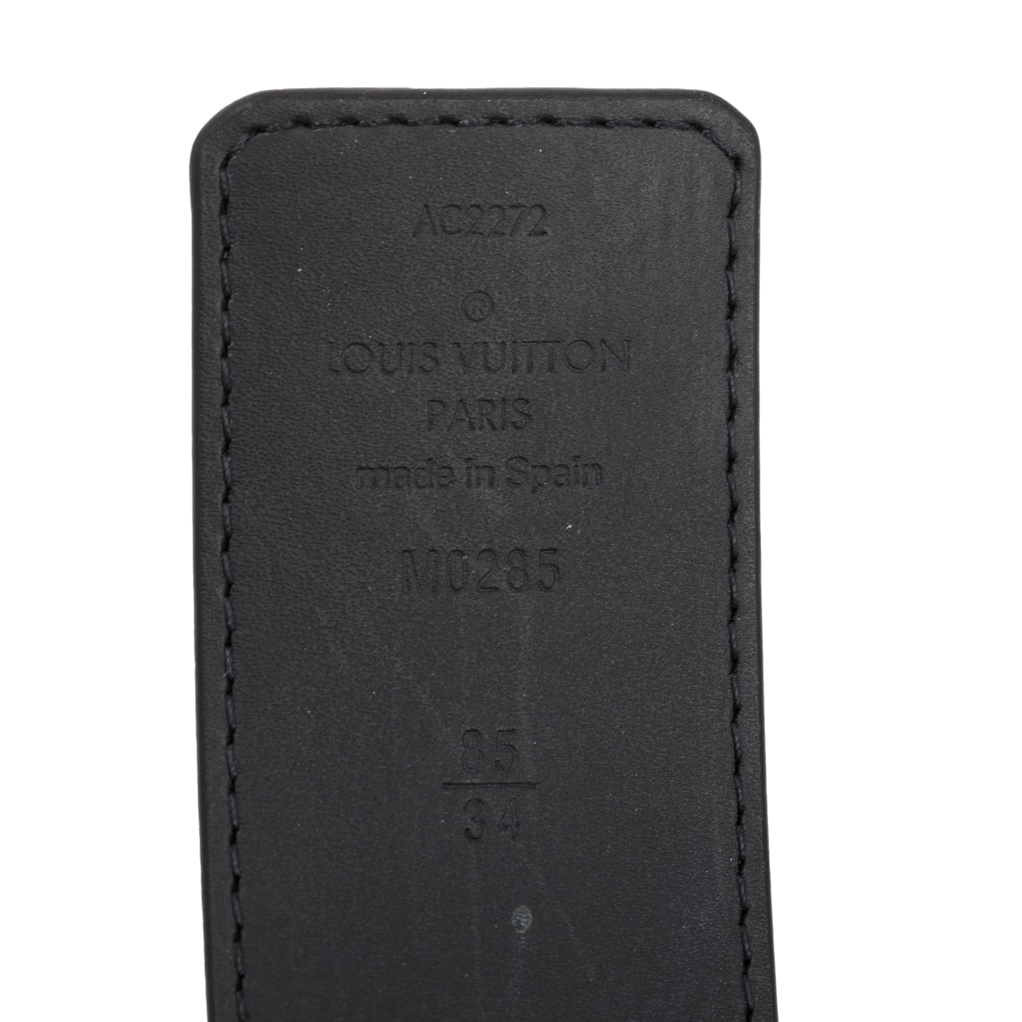 Louis Vuitton 2022 Monogram Eclipse Reverse Canvas & Black Leather LV Initials 40 MM Reversible Belt 85 34