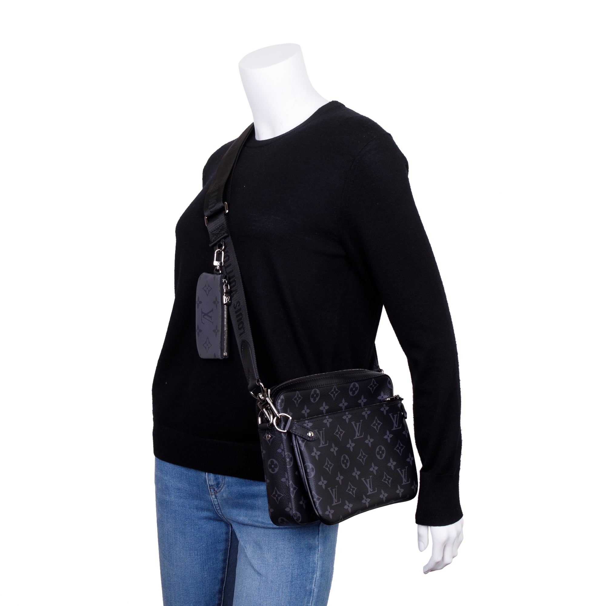 Louis Vuitton 2022 Monogram Eclipse Trio Messenger Bag w/ Box