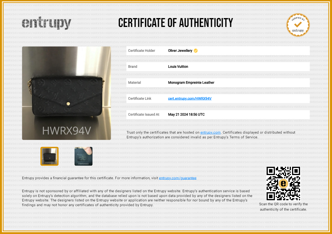 Louis Vuitton 2022 Monogram Empreinte Leather Felicie Pochette w/ Inserts, Box & Receipt