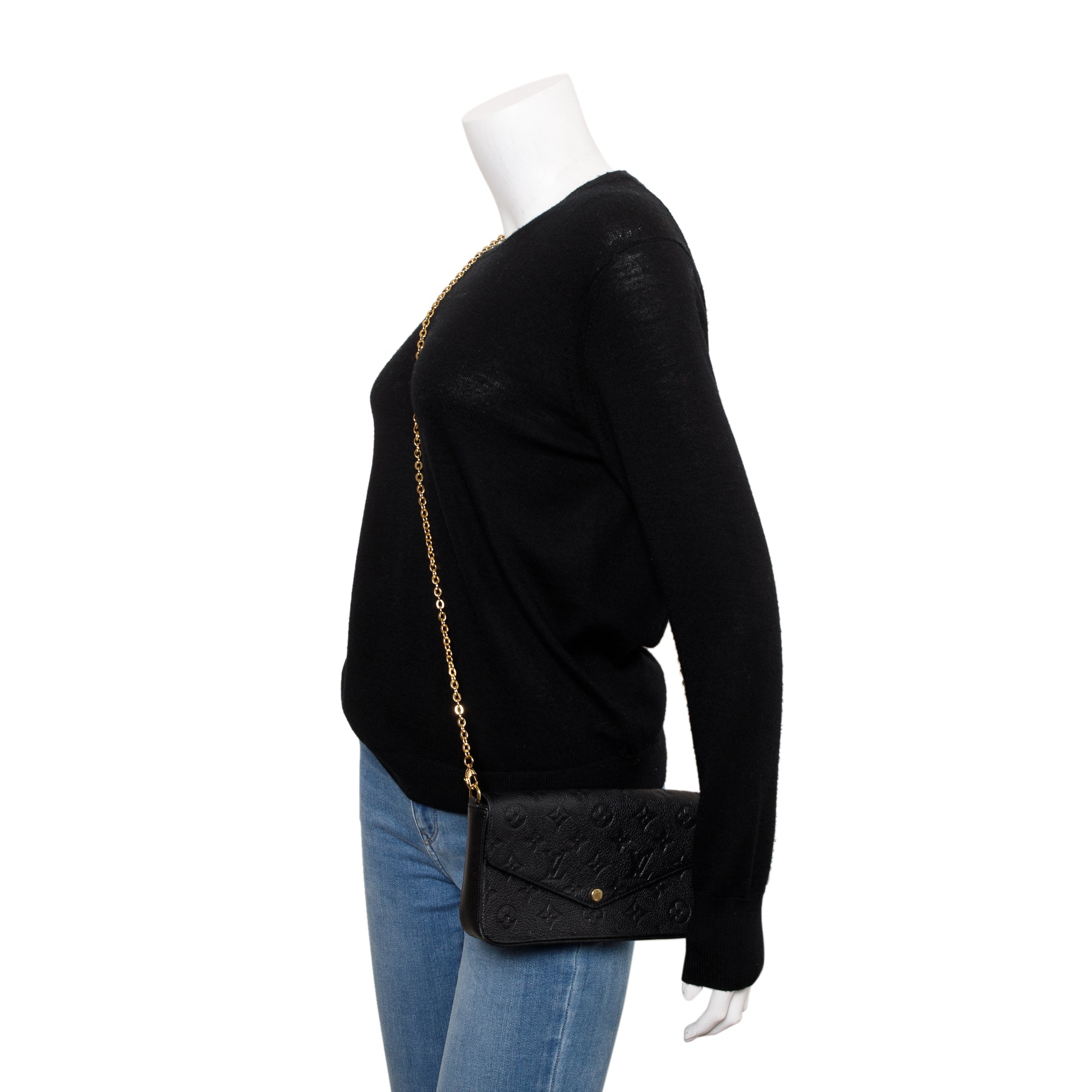 Louis Vuitton 2022 Monogram Empreinte Leather Felicie Pochette w/ Inserts, Box & Receipt