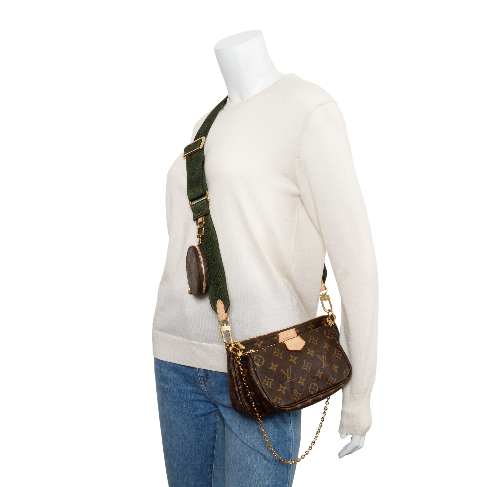 Louis Vuitton 2022 Monogram Khaki Multi-Pochette Accessoires w/ Box