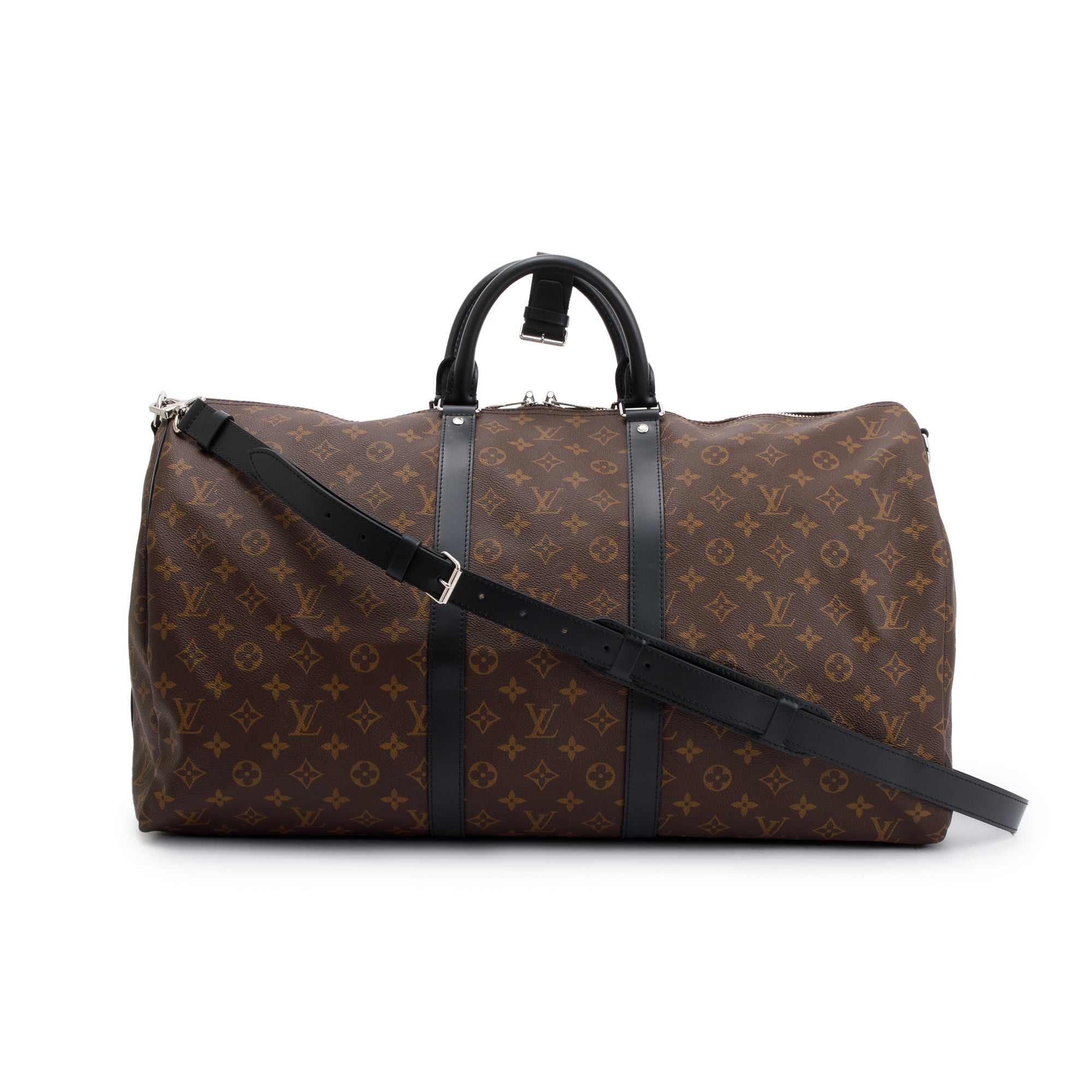 Louis Vuitton 2022 Monogram Macassar Keepall Bandouliere 55 w/ Strap