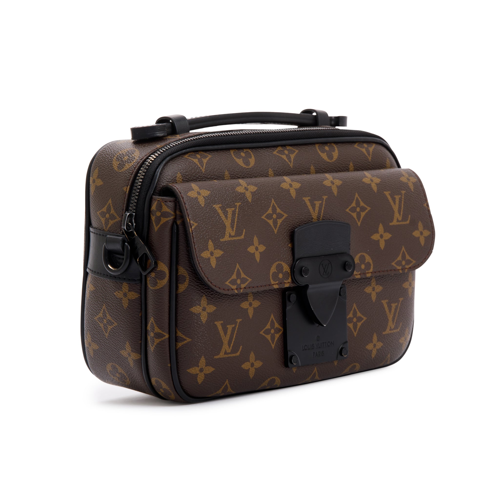 Louis Vuitton 2022 Monogram Macassar S Lock Messenger Bag w/ Box & Receipt