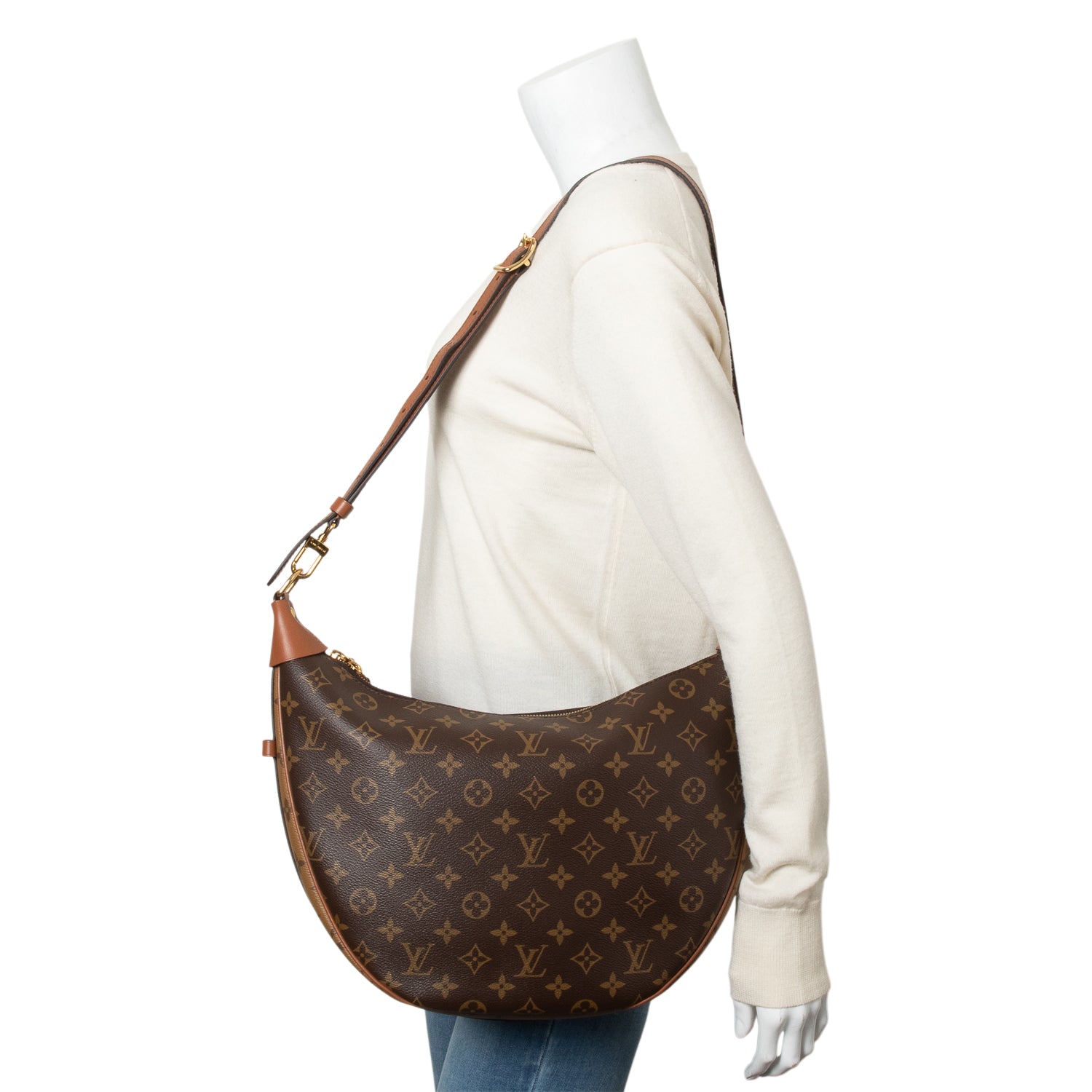 Louis Vuitton 2022 Monogram Reverse Loop Hobo Bag w/ Pouch, Strap & Receipt