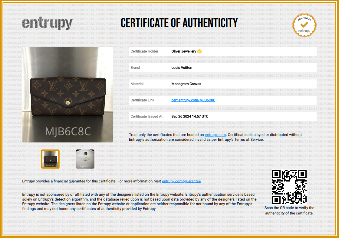 Louis Vuitton 2022 Monogram Sarah NM Wallet w/ Box
