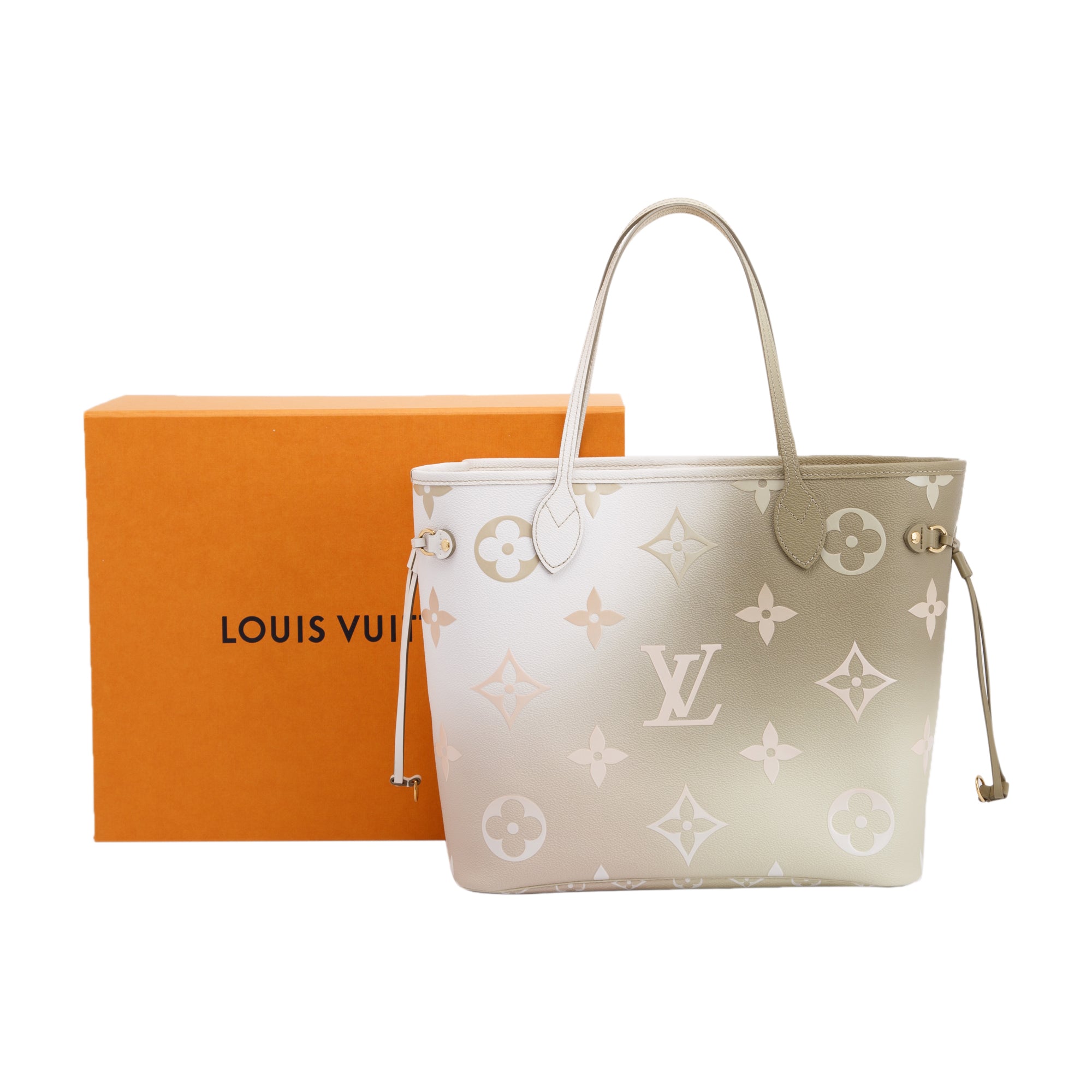 Louis Vuitton 2022 Monogram Sunset Khaki Neverfull MM w/ Box & Receipt