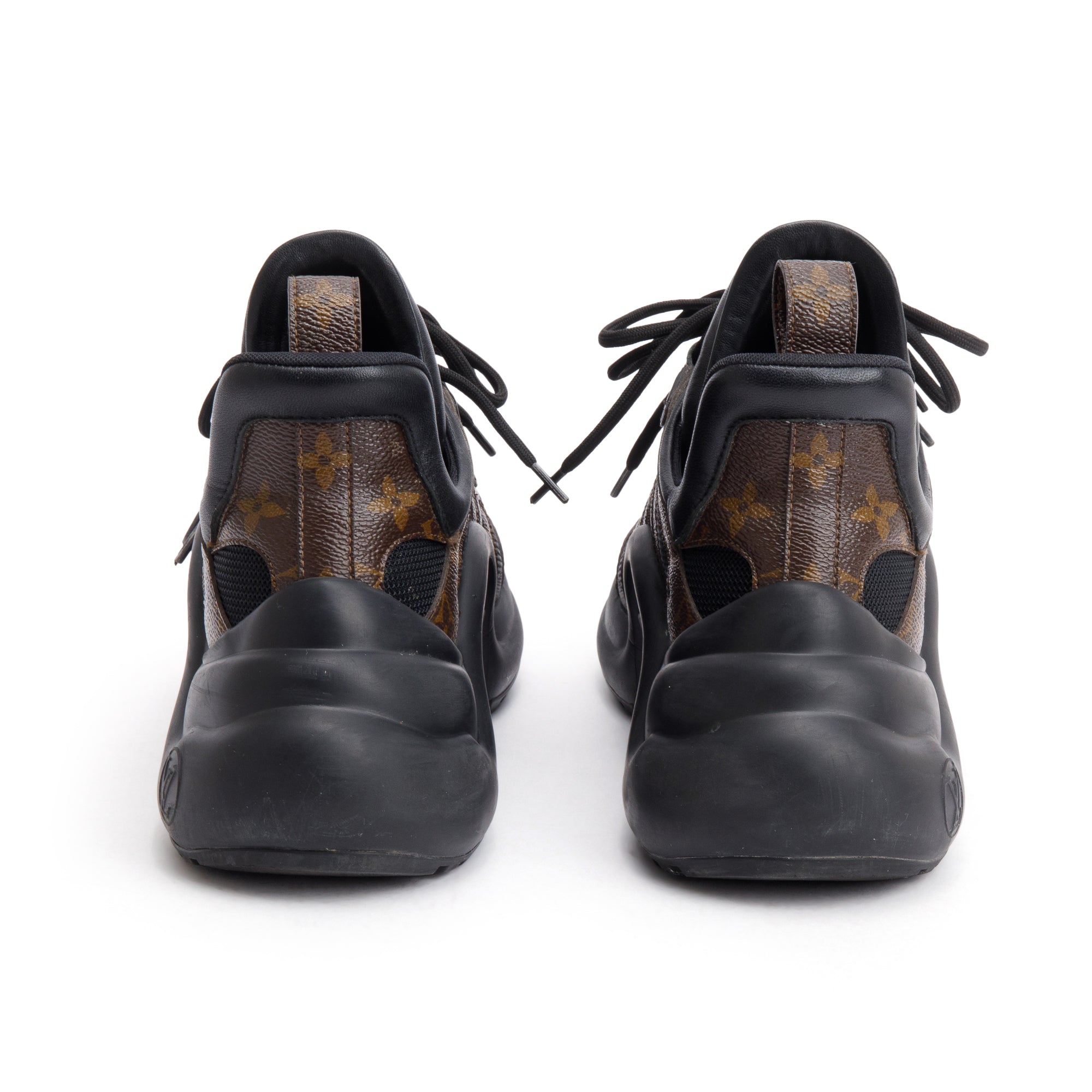 Louis Vuitton 2022 Monogram Trim Black LV Archlight Sneakers, Size 39