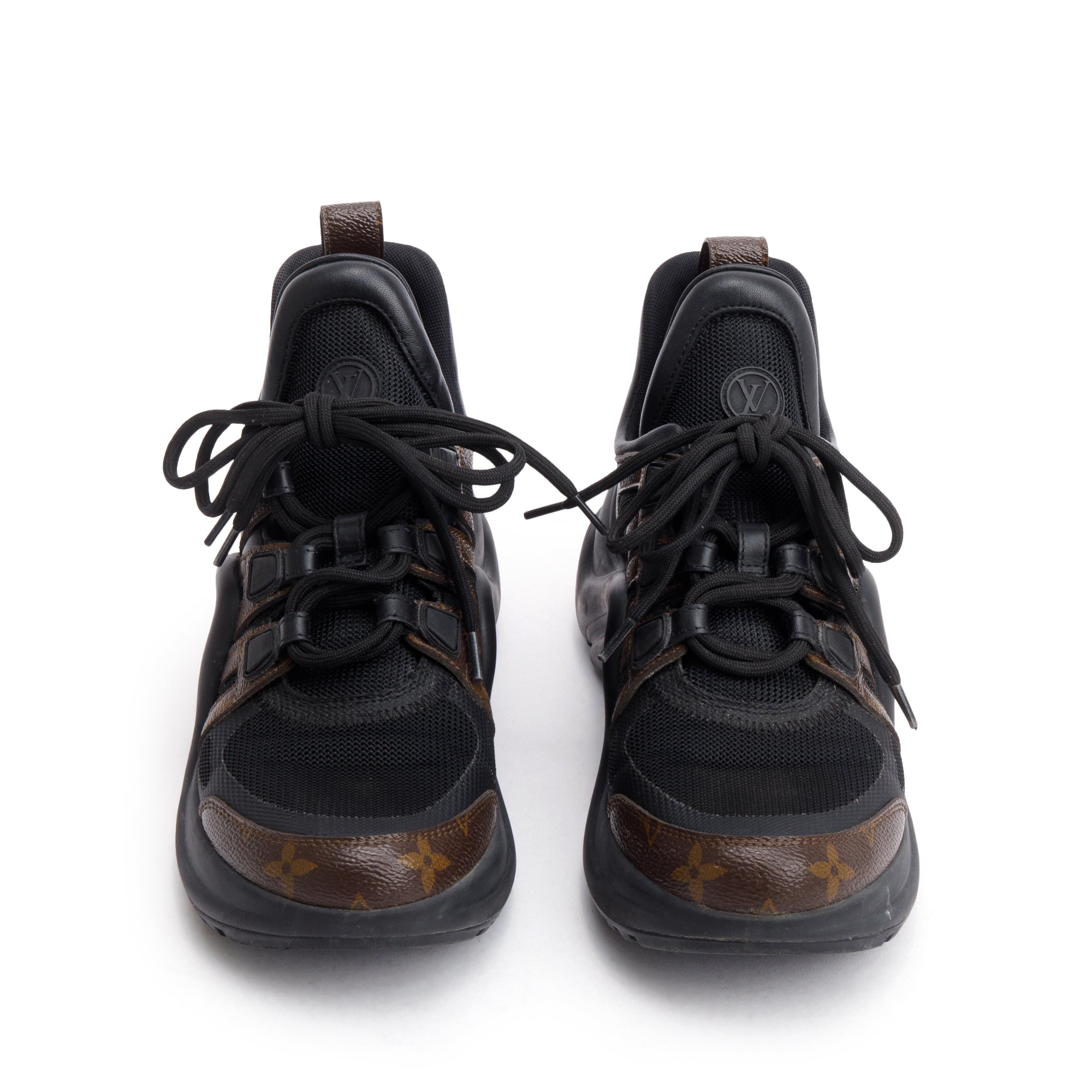 Louis Vuitton 2022 Monogram Trim Black LV Archlight Sneakers, Size 39
