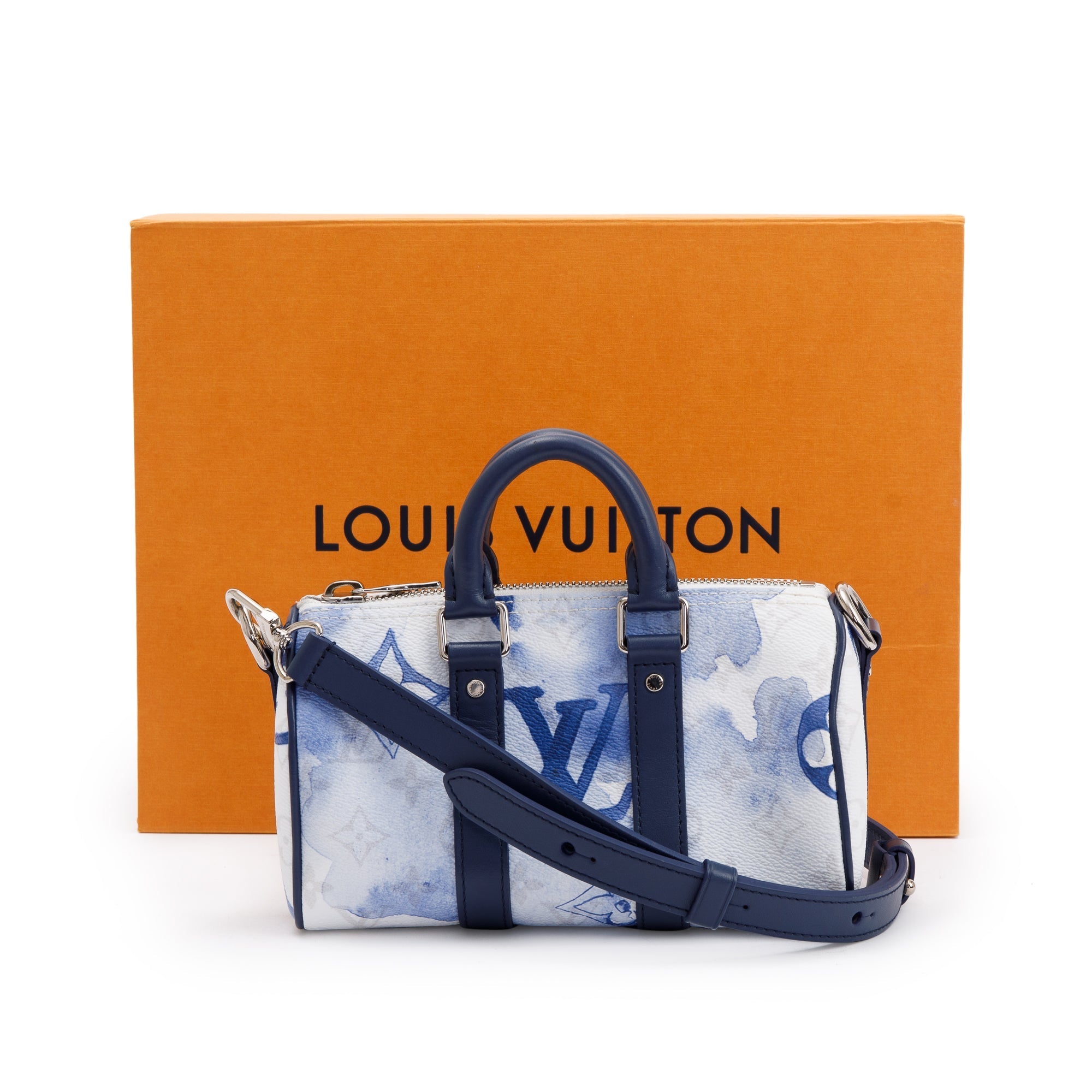 Louis Vuitton 2022 Monogram XS Blue Watercolor Keepall Bag w/ Box