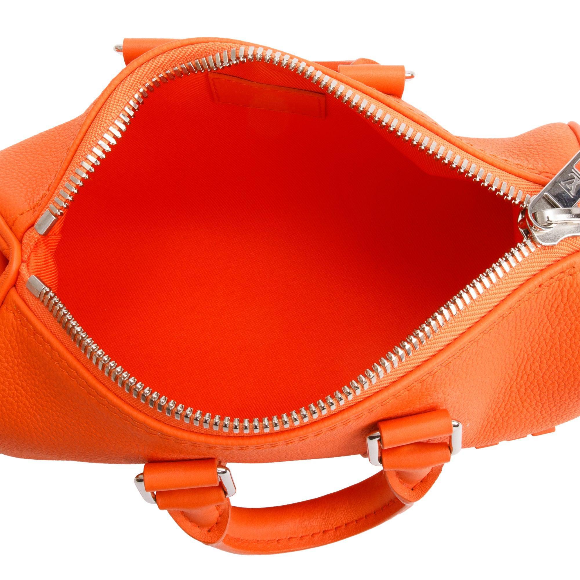 Louis Vuitton 2022 Orange Leather XS Aerogram Keepall Bag w/ Box & Strap