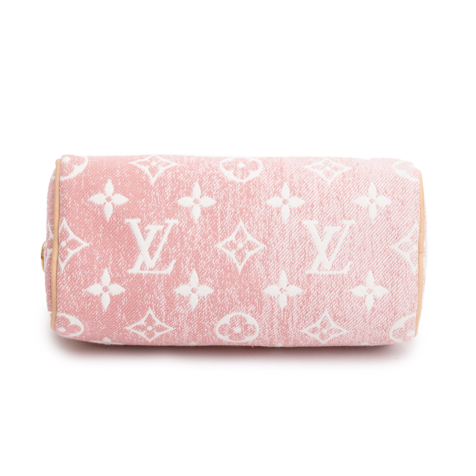 Louis Vuitton 2022 Pink Monogram Denim Nano Speedy w/ Strap