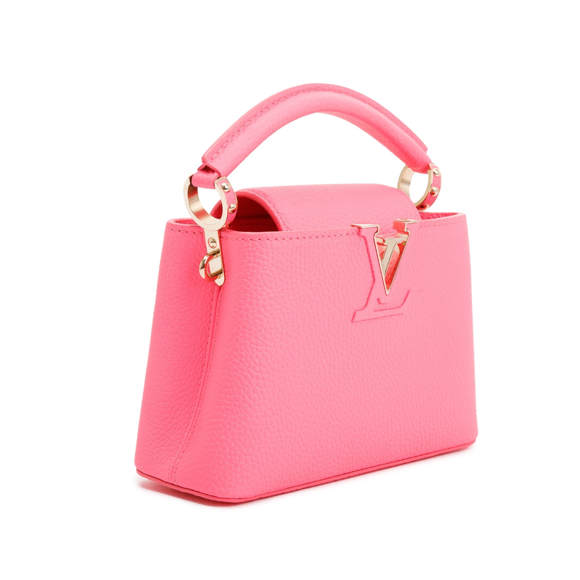 Louis Vuitton 2022 Pink Taurillon Leather Capucines Mini w/ Strap