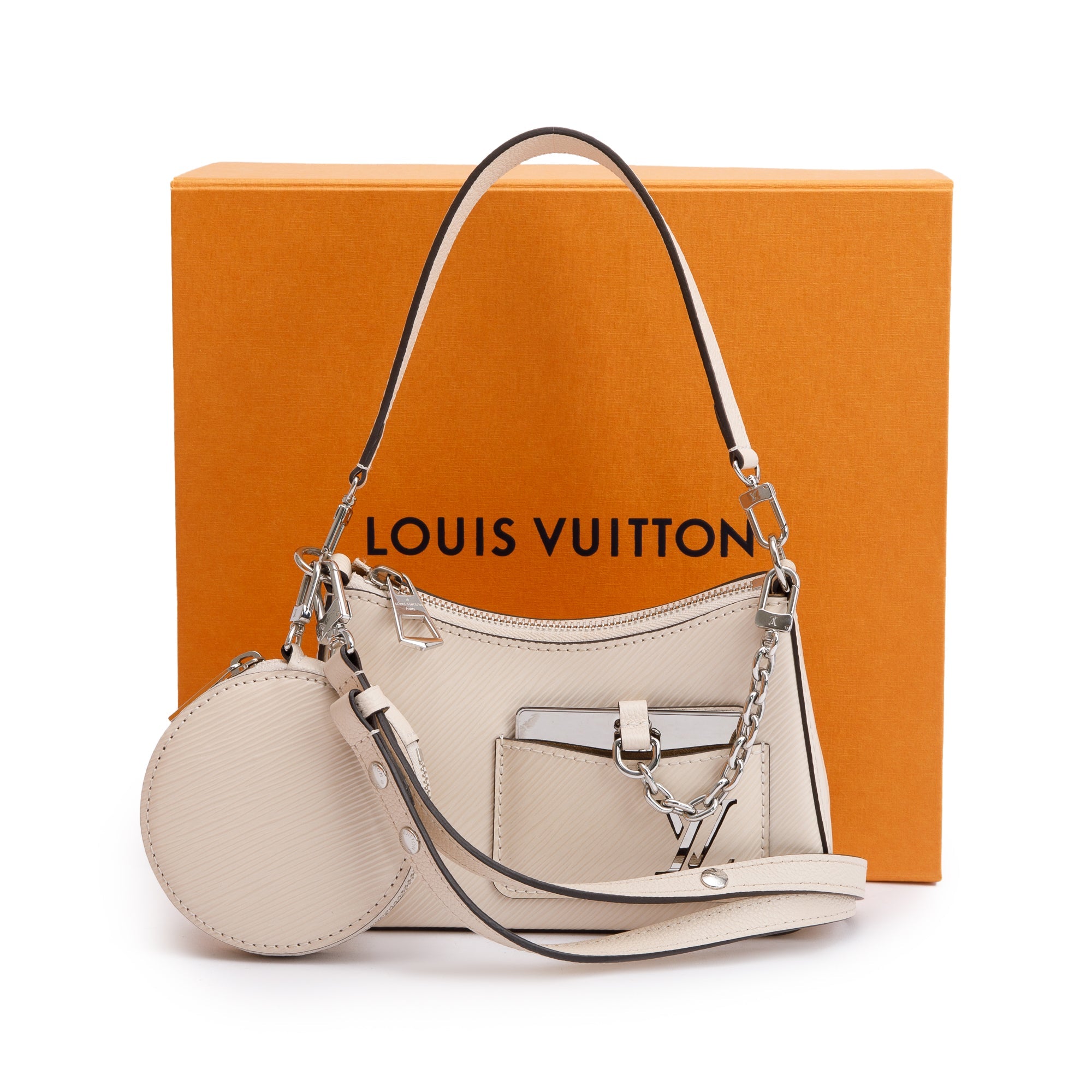 Louis Vuitton 2022 Quartz White Epi Marellini w/ Box