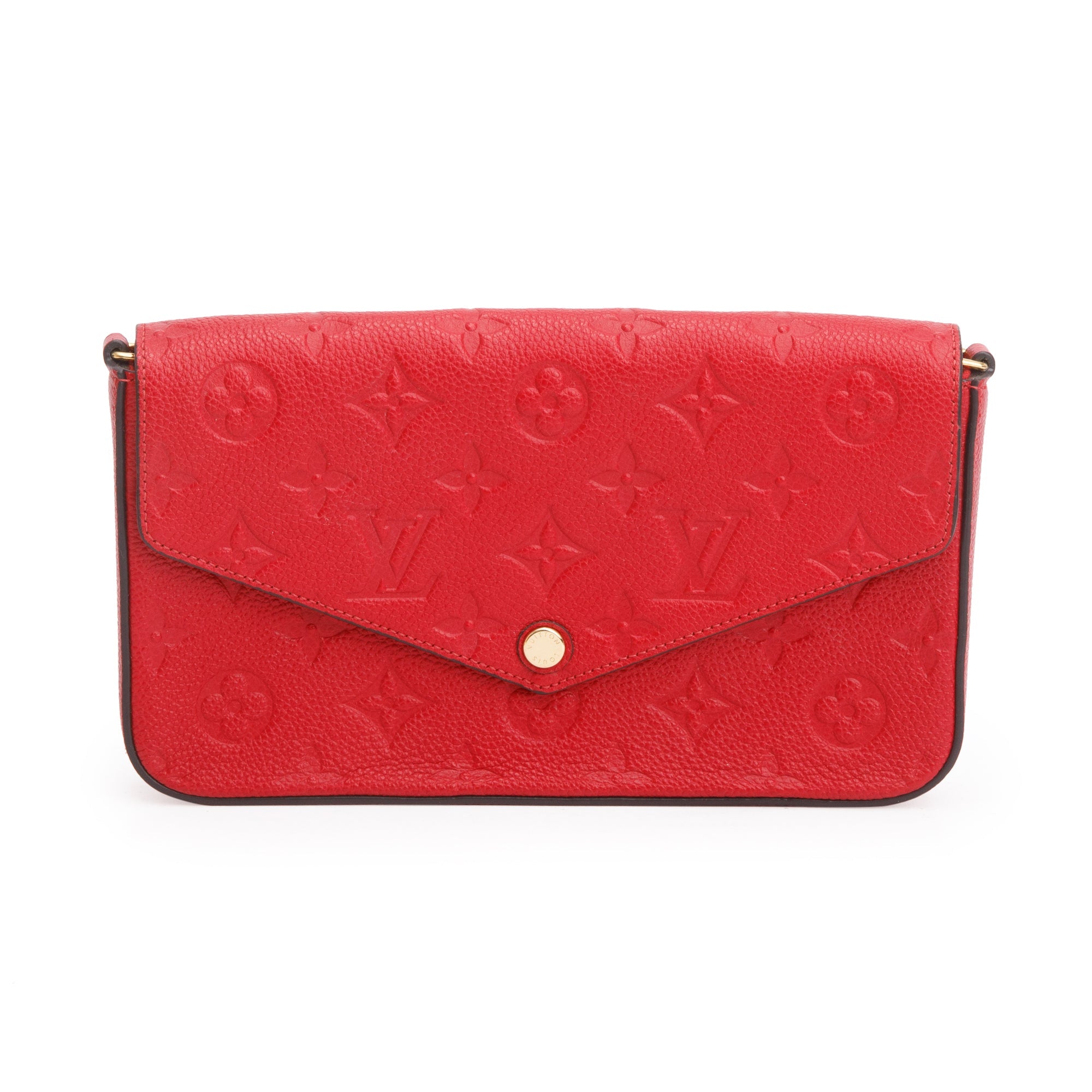 Louis Vuitton 2022 Red Monogram Empreinte Leather Felicie Pochette w/ Insert