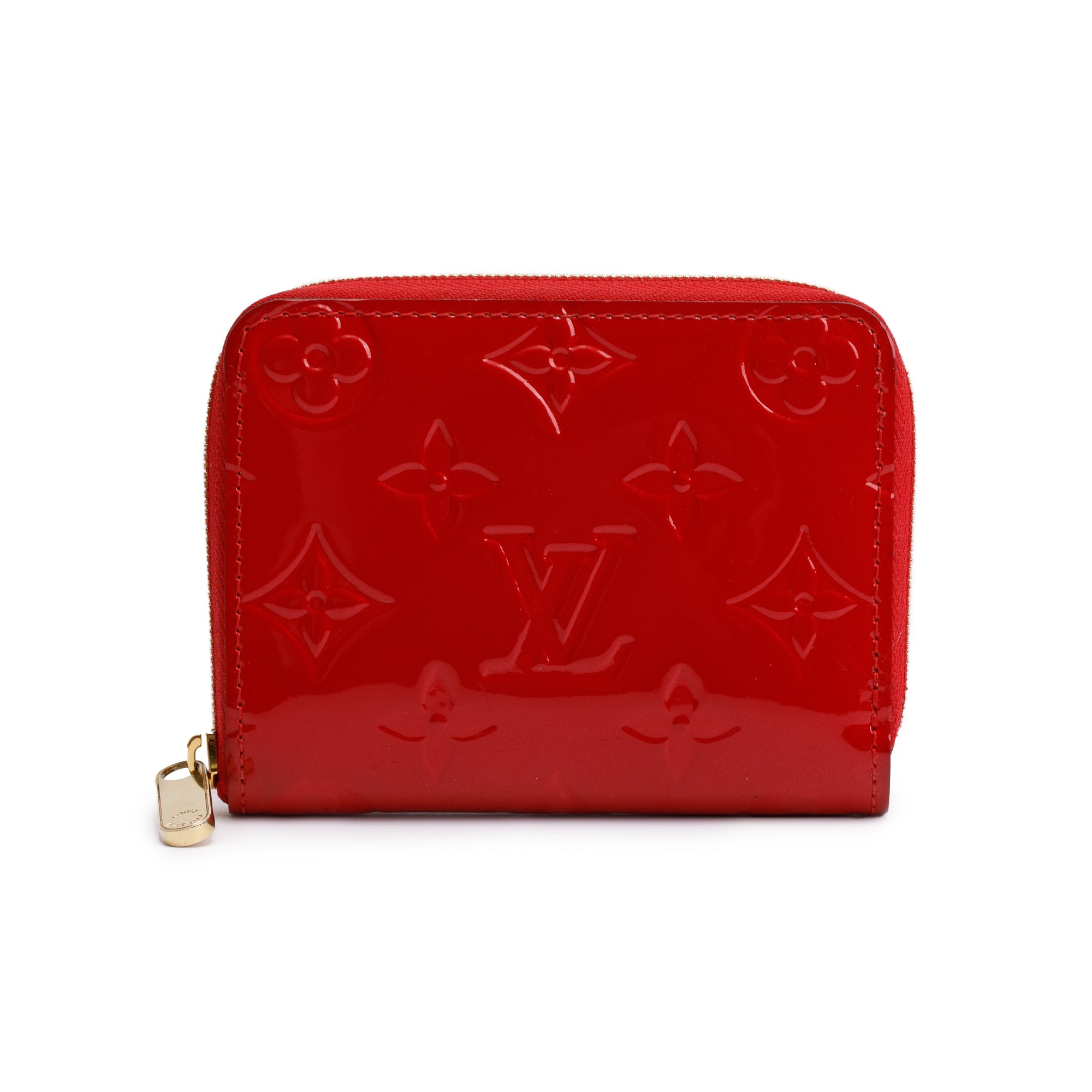 Louis Vuitton 2022 Red Monogram Vernis Leather Zippy Coin Purse w/ Box