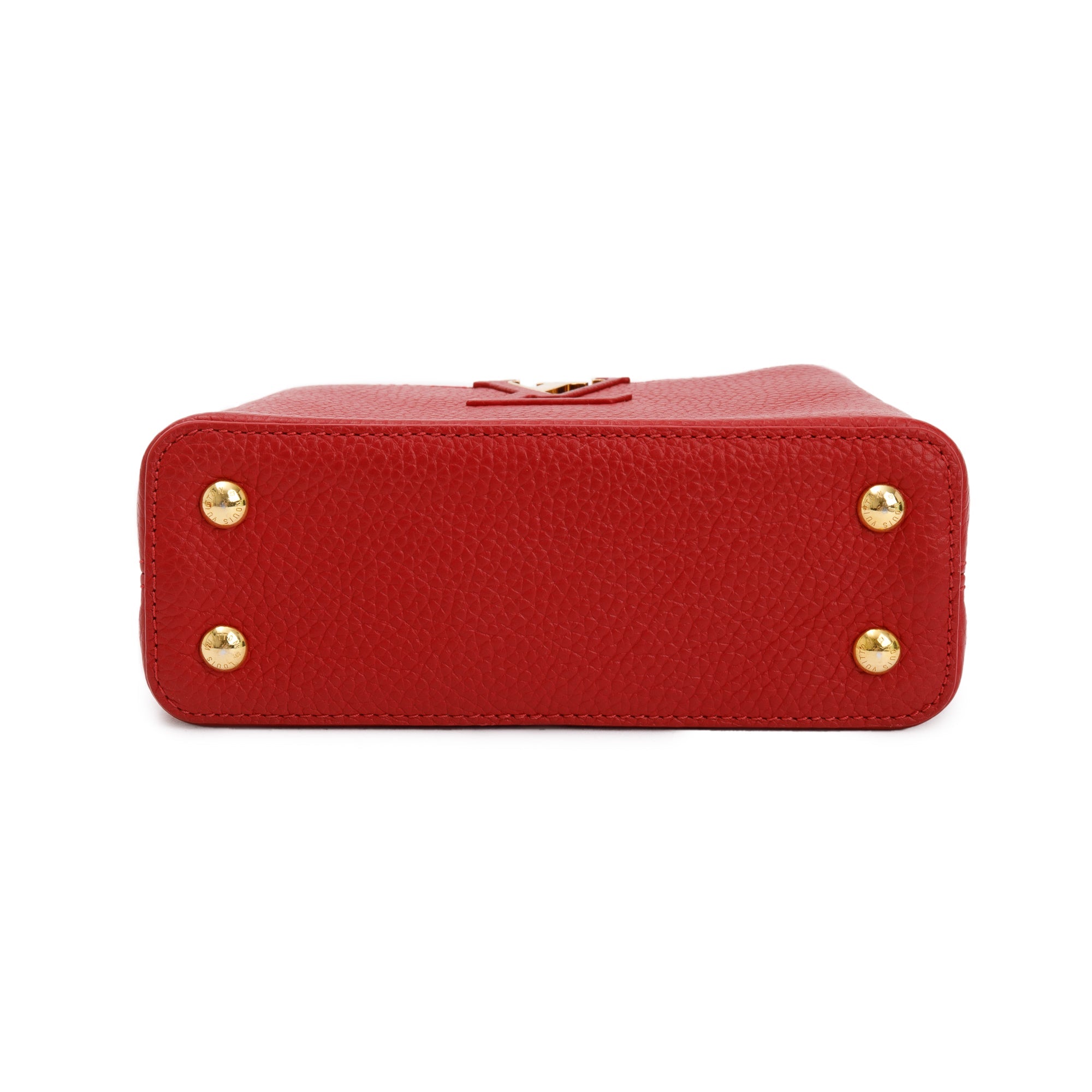 Louis Vuitton 2022 Red Taurillon Leather Capucines Mini w/ Strap