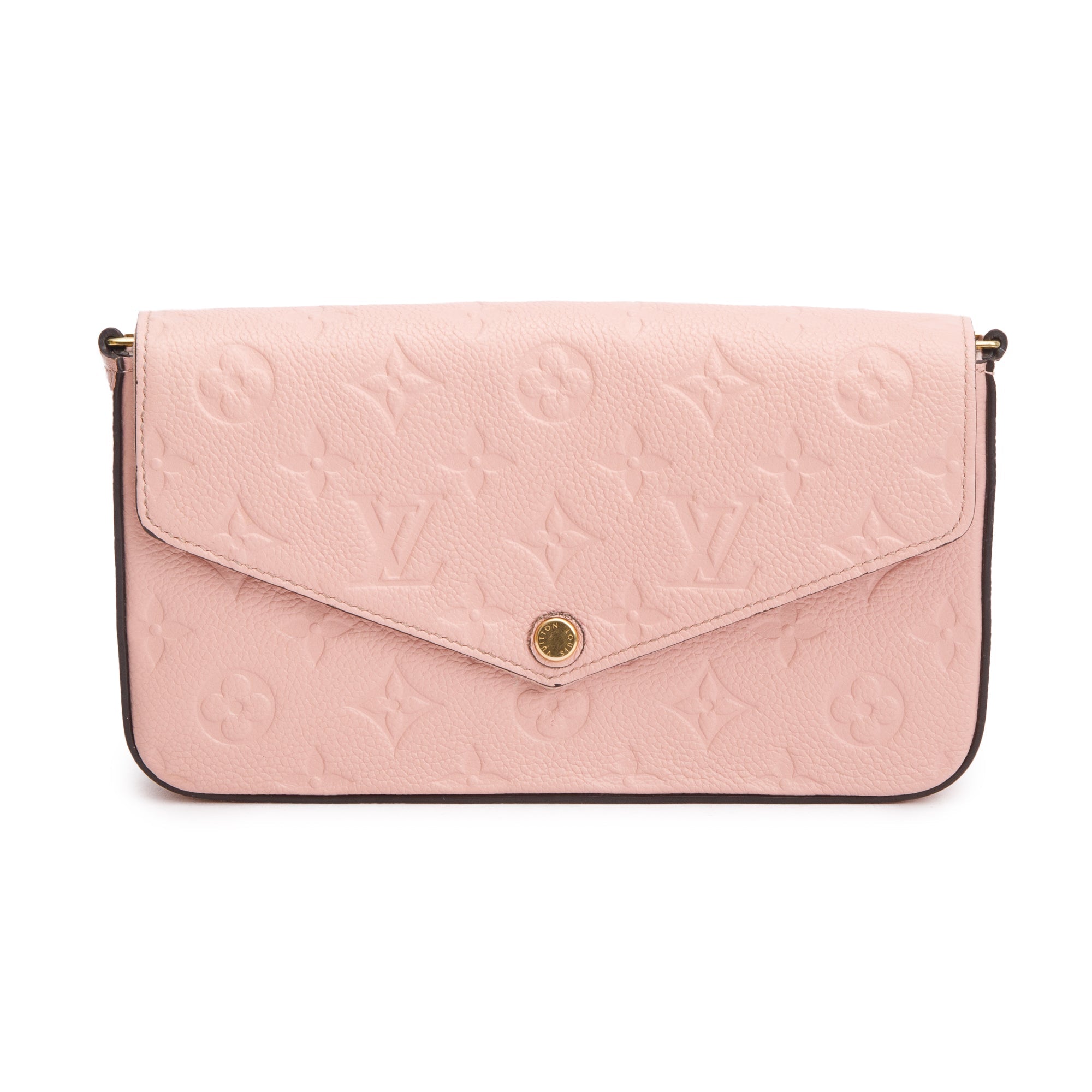Louis Vuitton 2022 Rose Poudre Monogram Empreinte Leather Felicie Pochette w/ Insert & Box