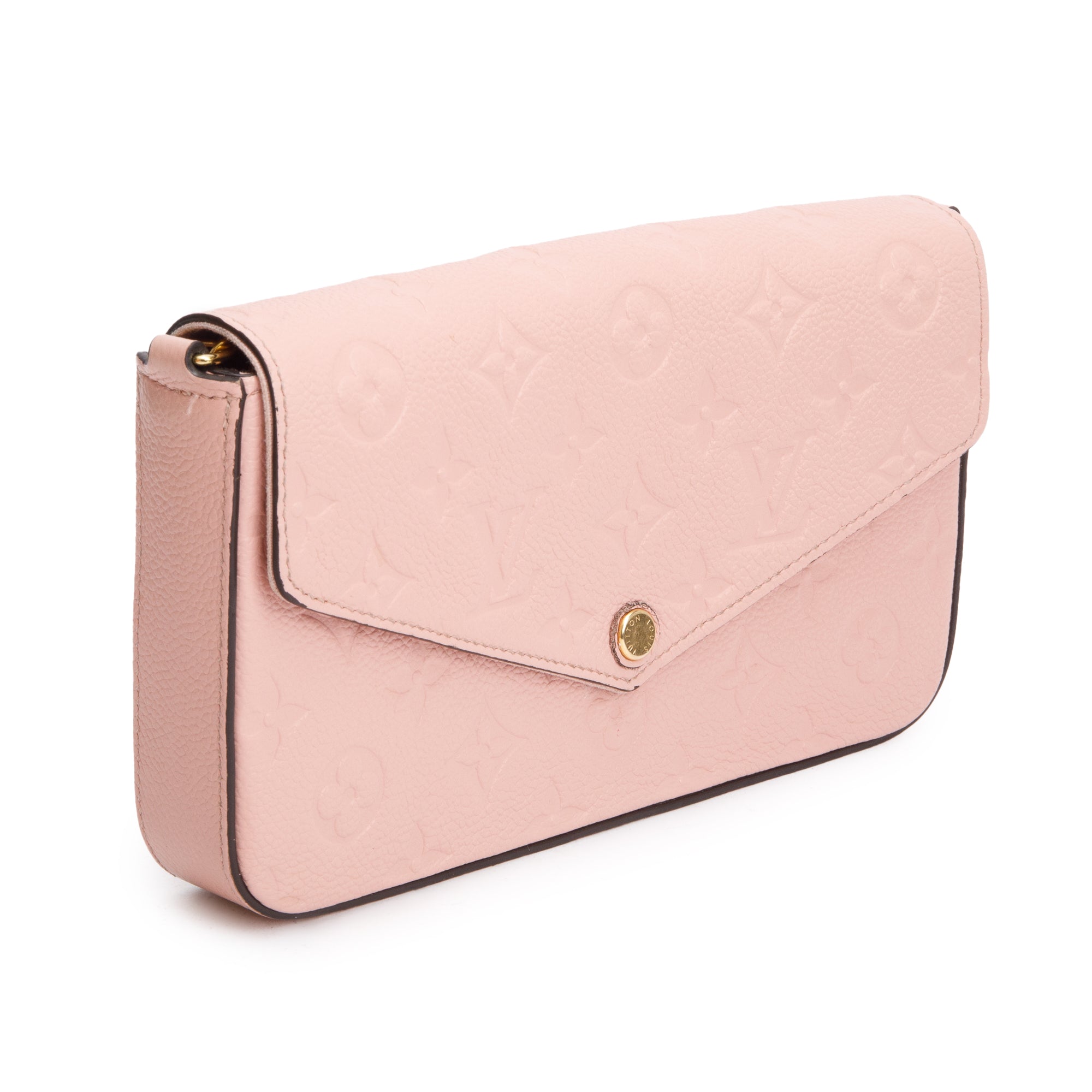 Louis Vuitton 2022 Rose Poudre Monogram Empreinte Leather Felicie Pochette w/ Insert & Box