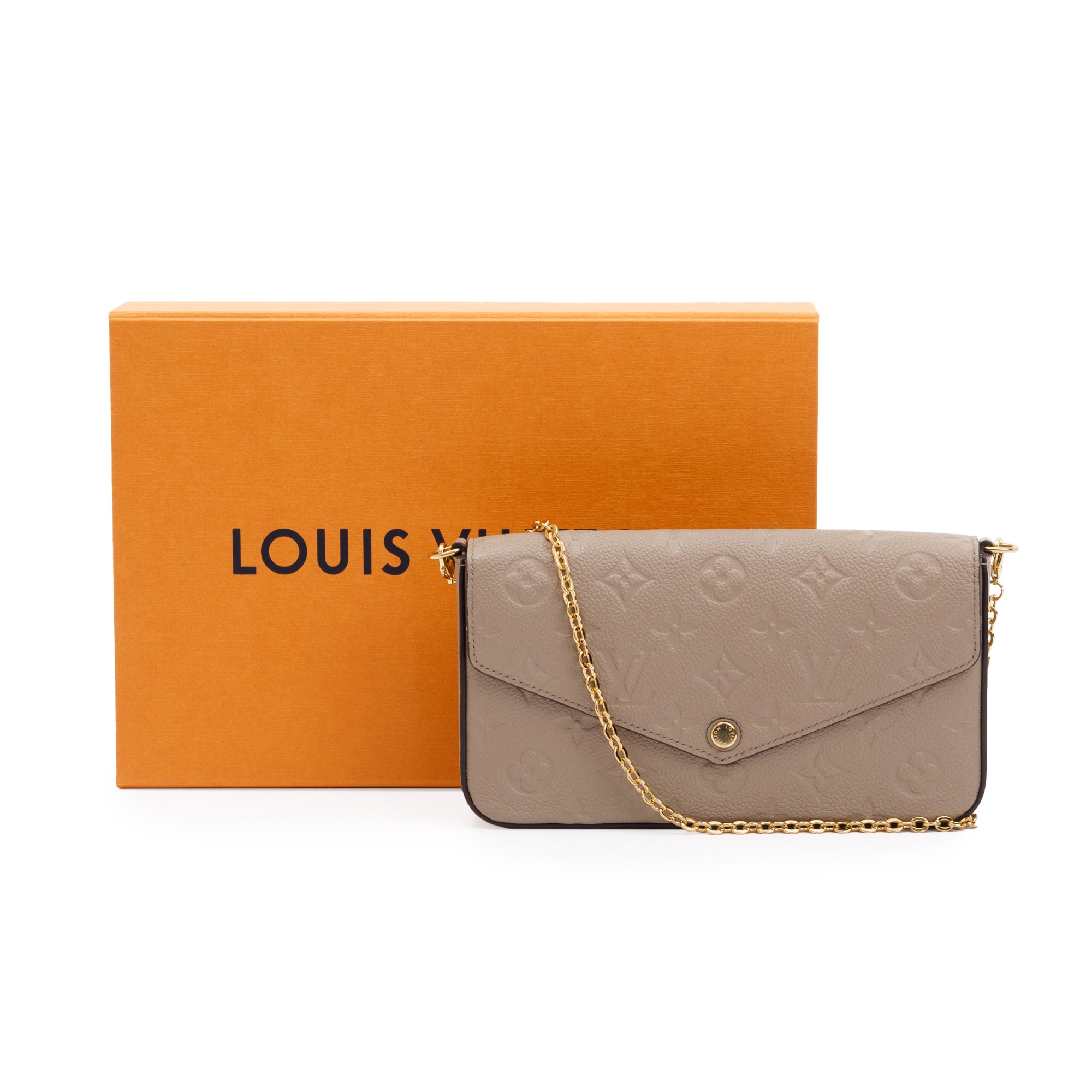 Louis Vuitton 2022 Turtledove Empreinte Leather Felicie Pochette Bag w/ Box & Inserts