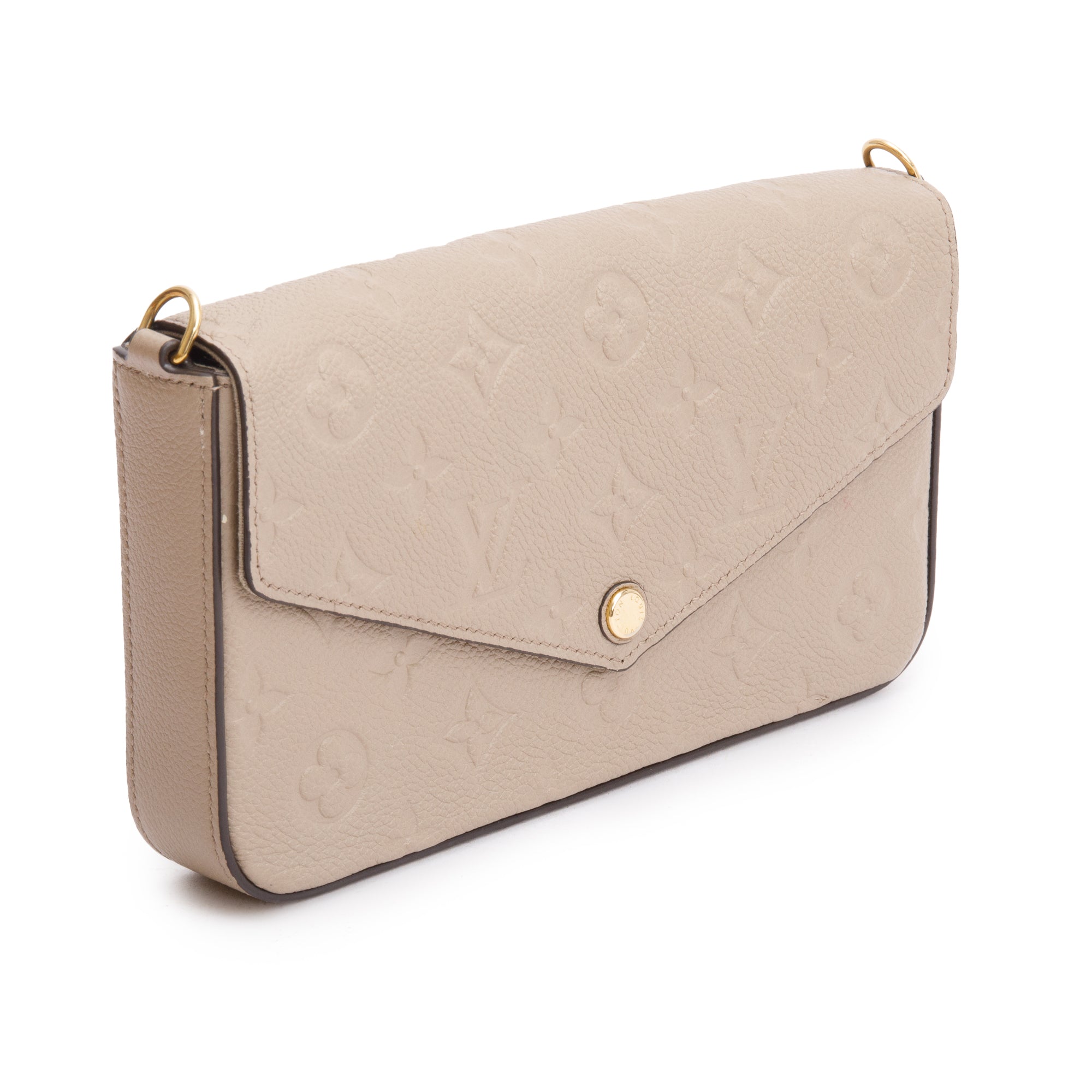Louis Vuitton 2022 Turtledove Monogram Empreinte Leather Felicie Pochette w/ Inserts & Box