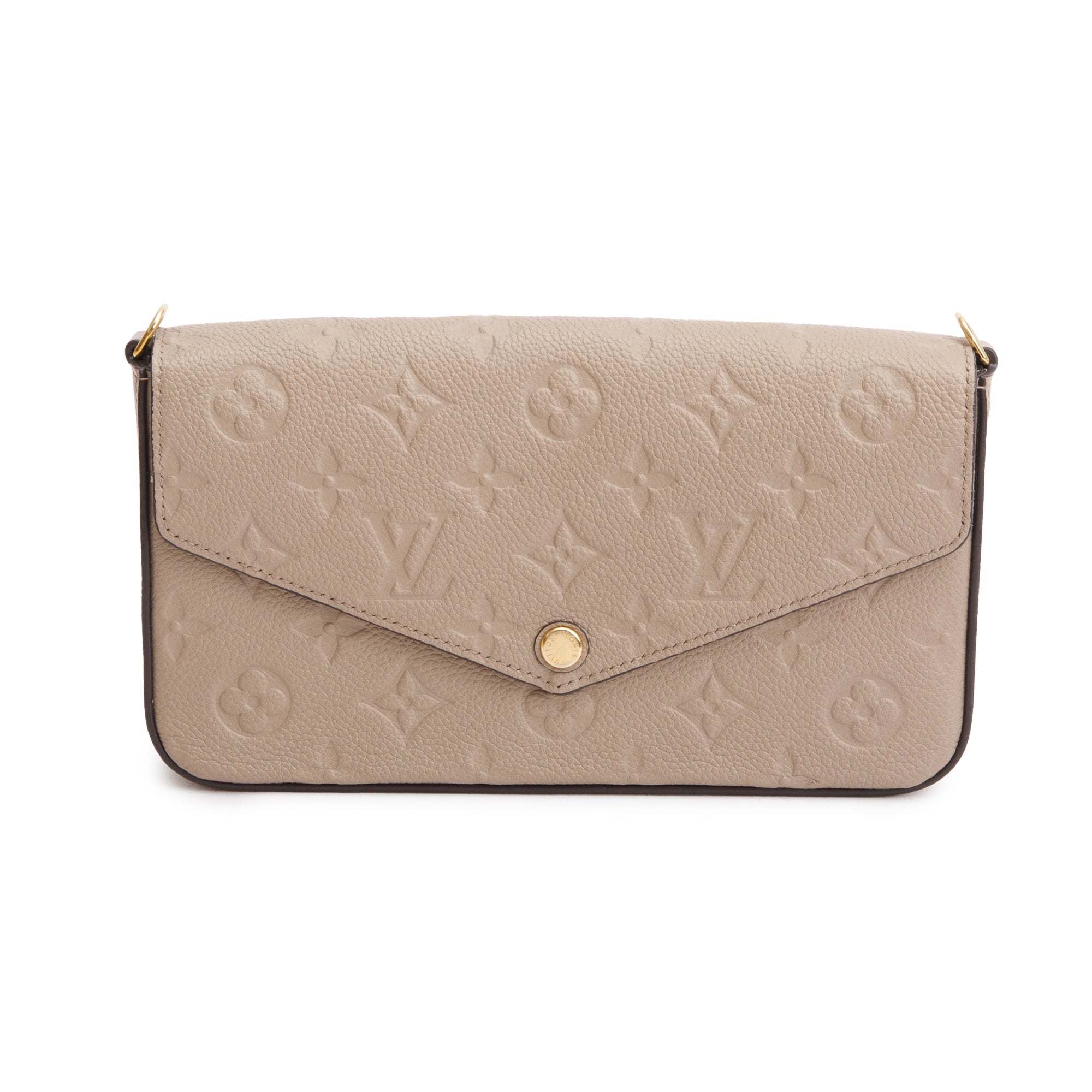 Louis Vuitton 2022 Turtledove Monogram Empreinte Leather Felicie Pochette w/ Inserts & Box