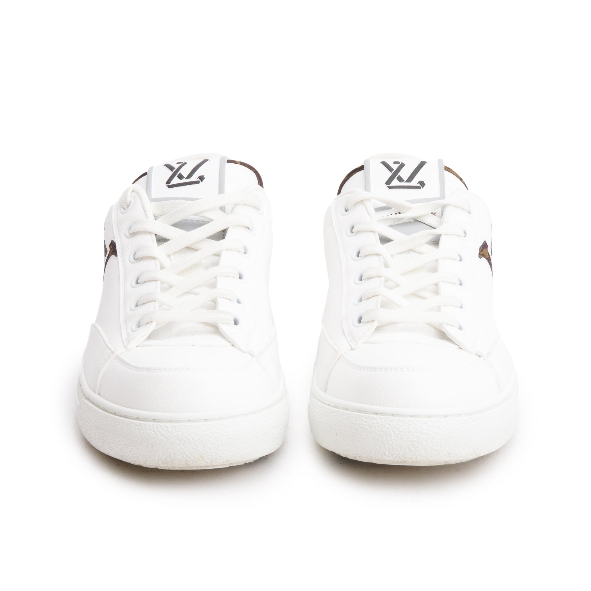 Louis Vuitton 2022 White Calfskin Leather Charlie Trainer Sneakers, Size 38 w/ Box